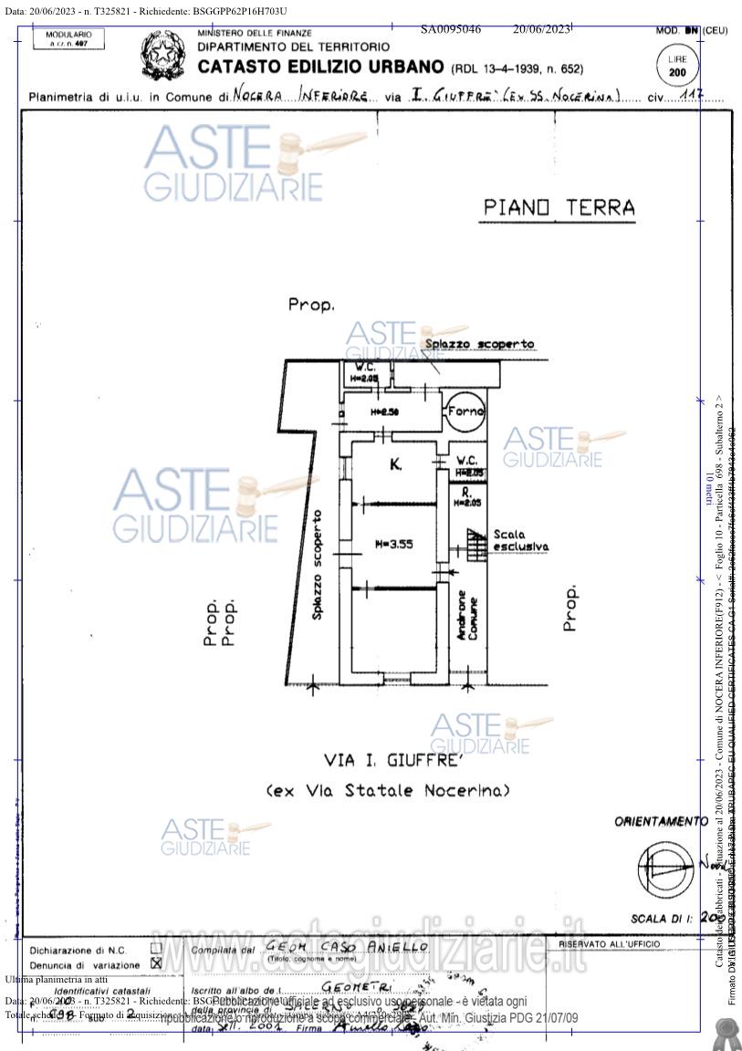 Planimetria del bene