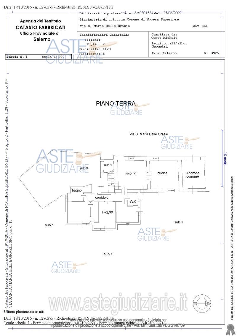 Planimetria del bene