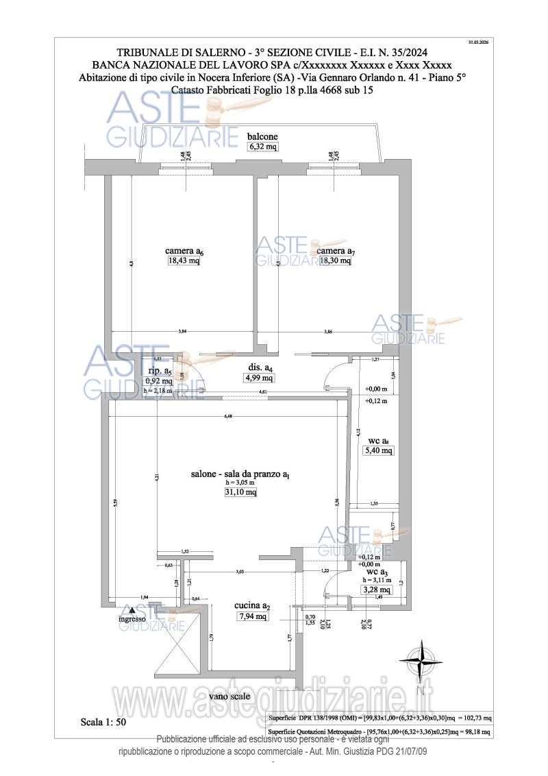 Planimetria del bene