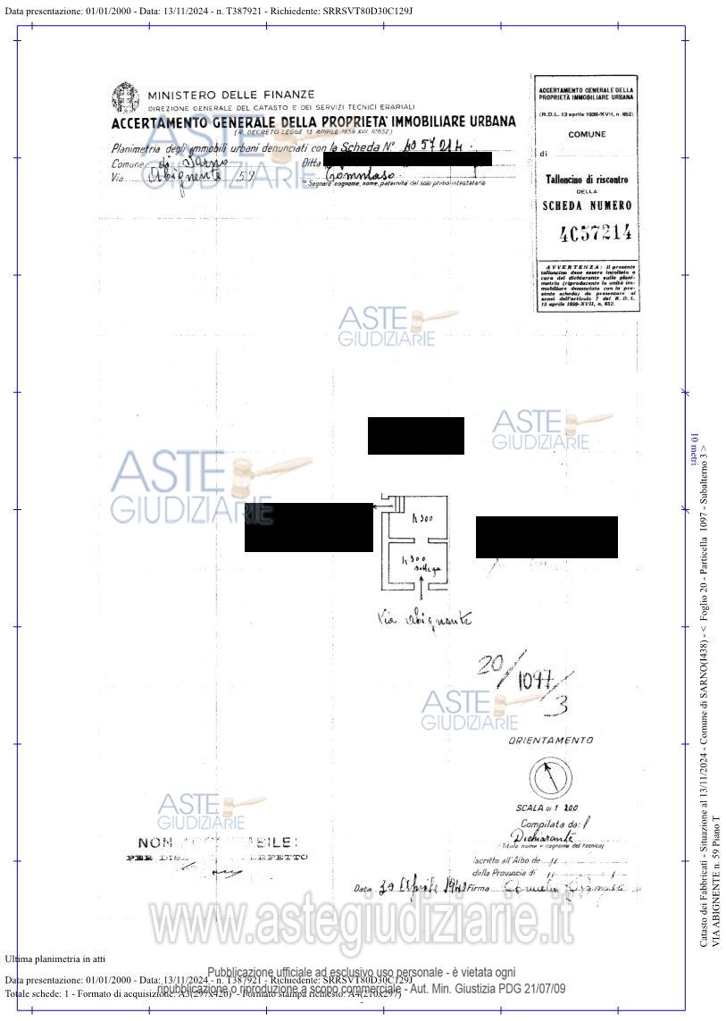 Planimetria del bene