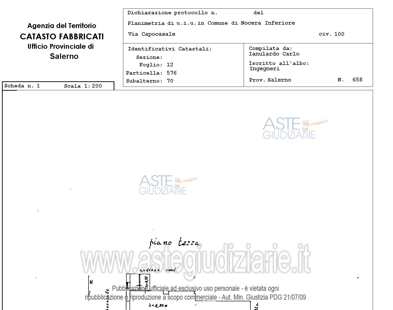 Planimetria del bene