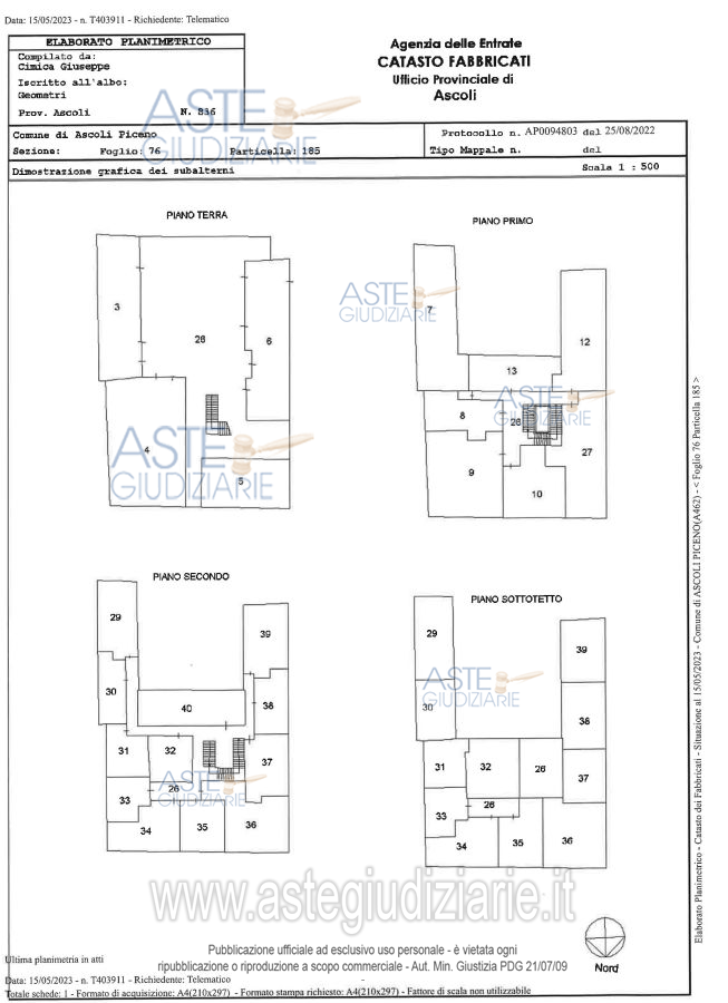 Planimetria del bene