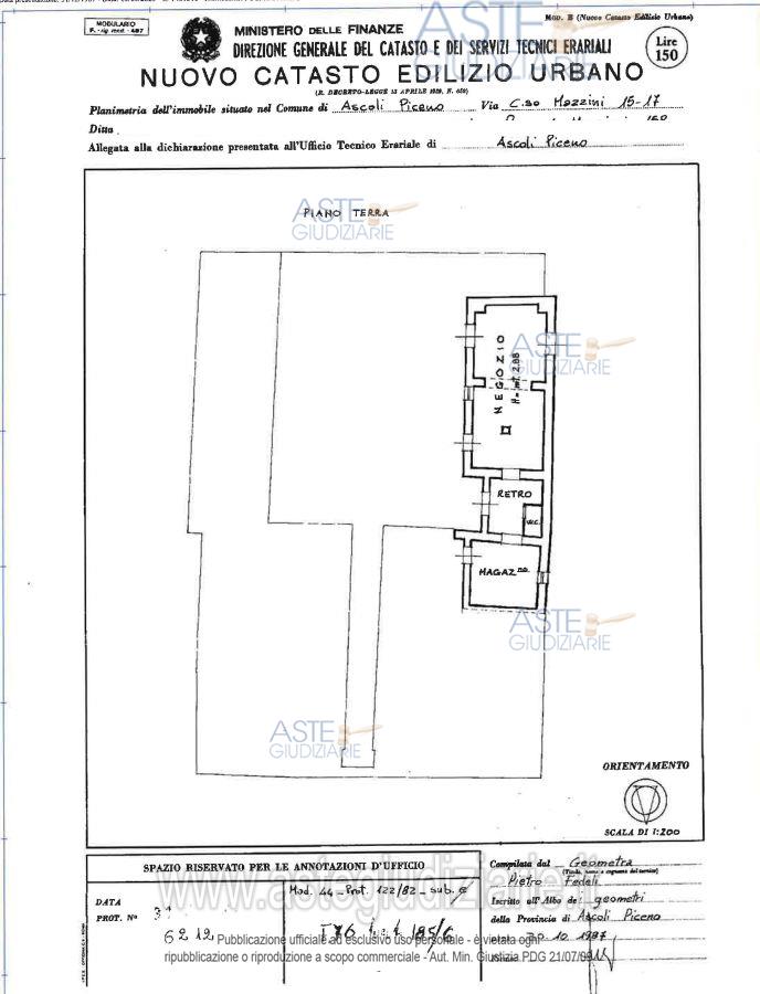 Planimetria del bene