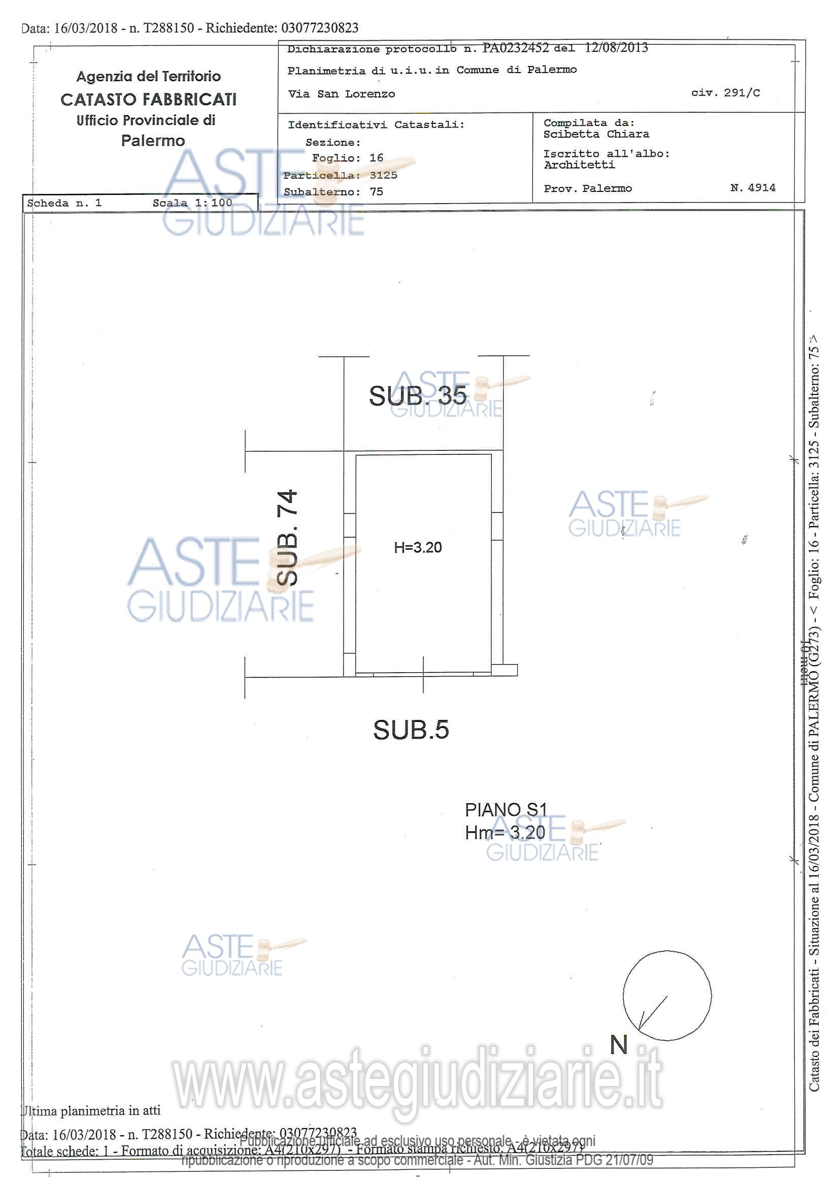 Planimetria del bene
