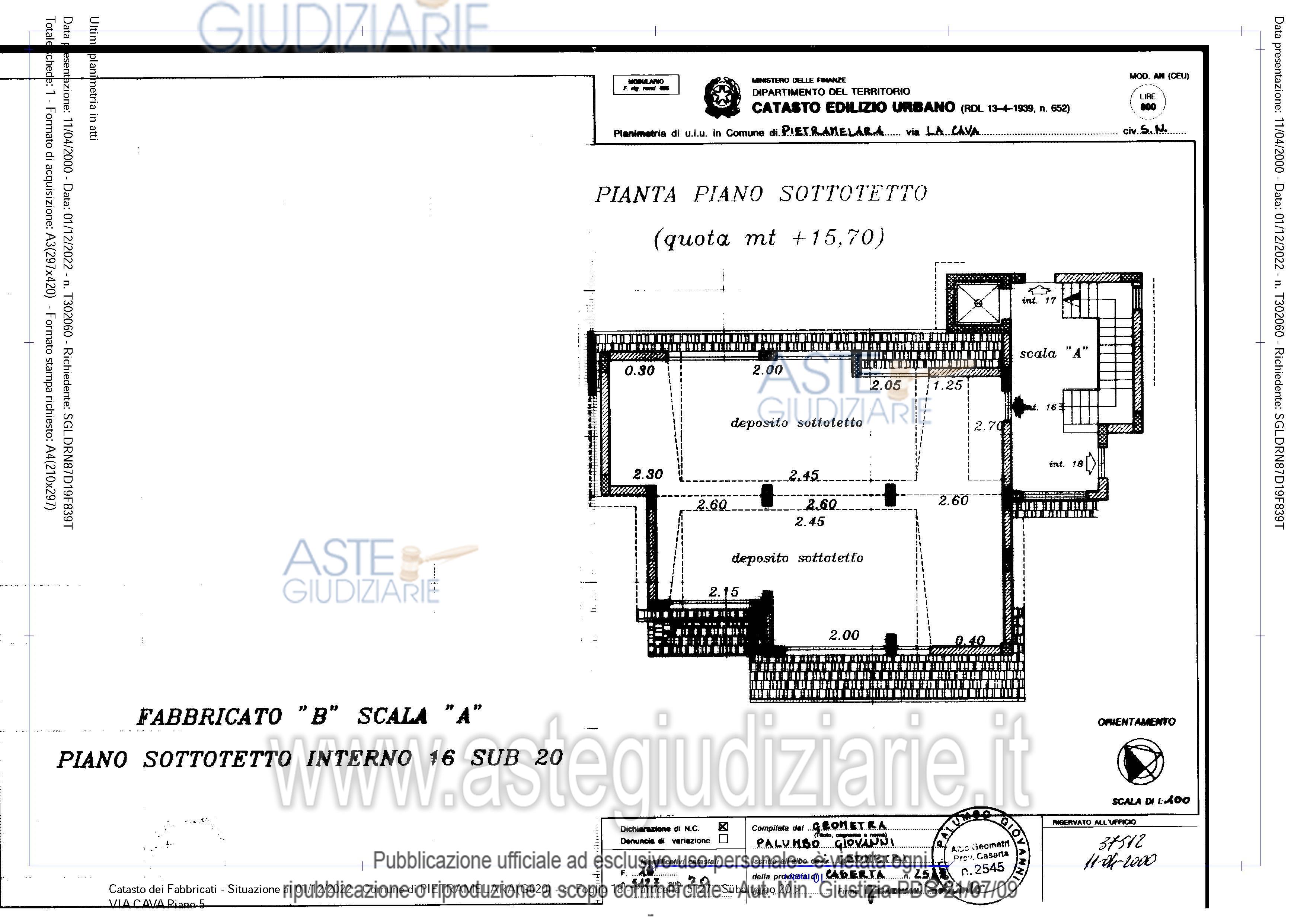 Planimetria del bene