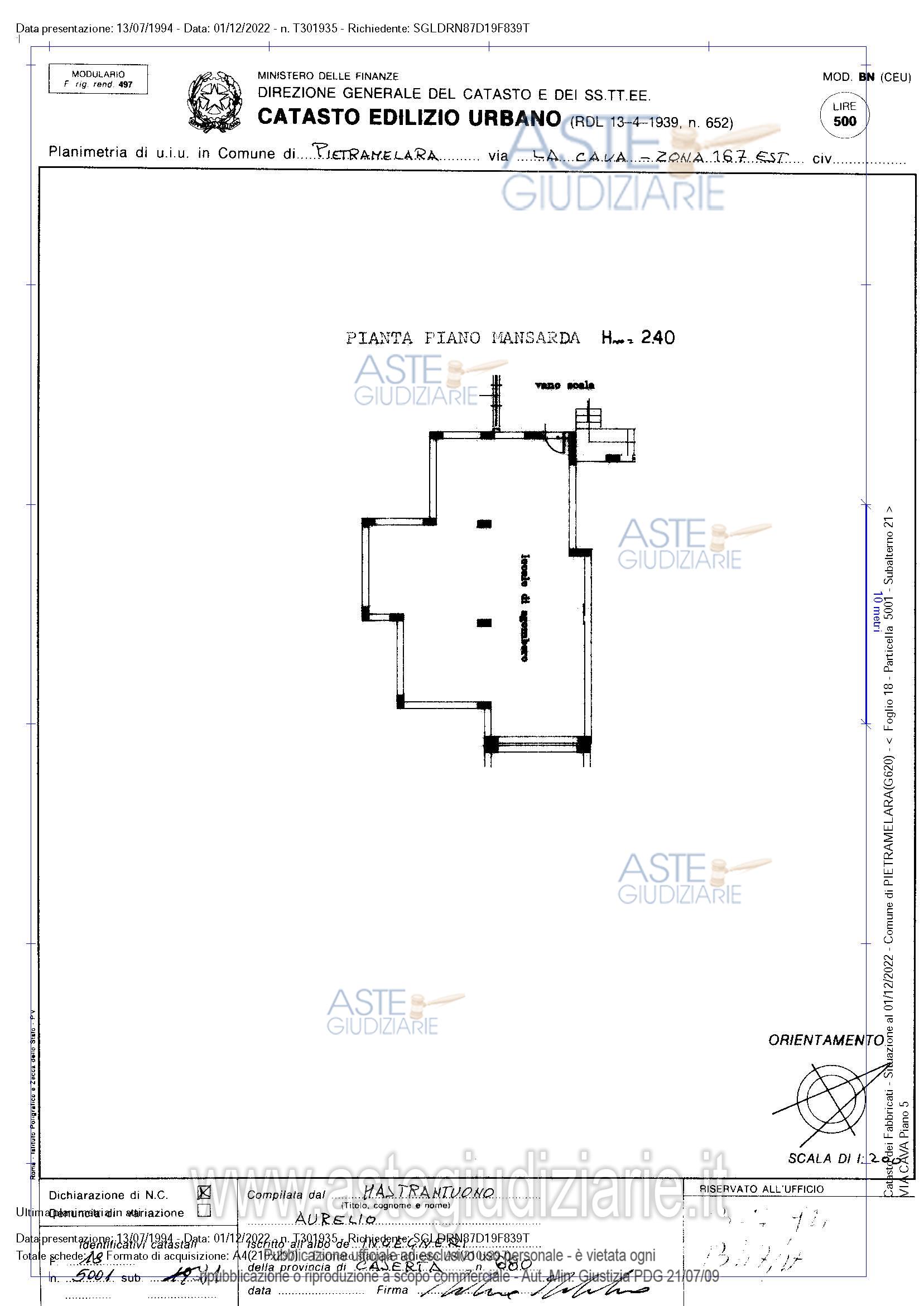 Planimetria del bene