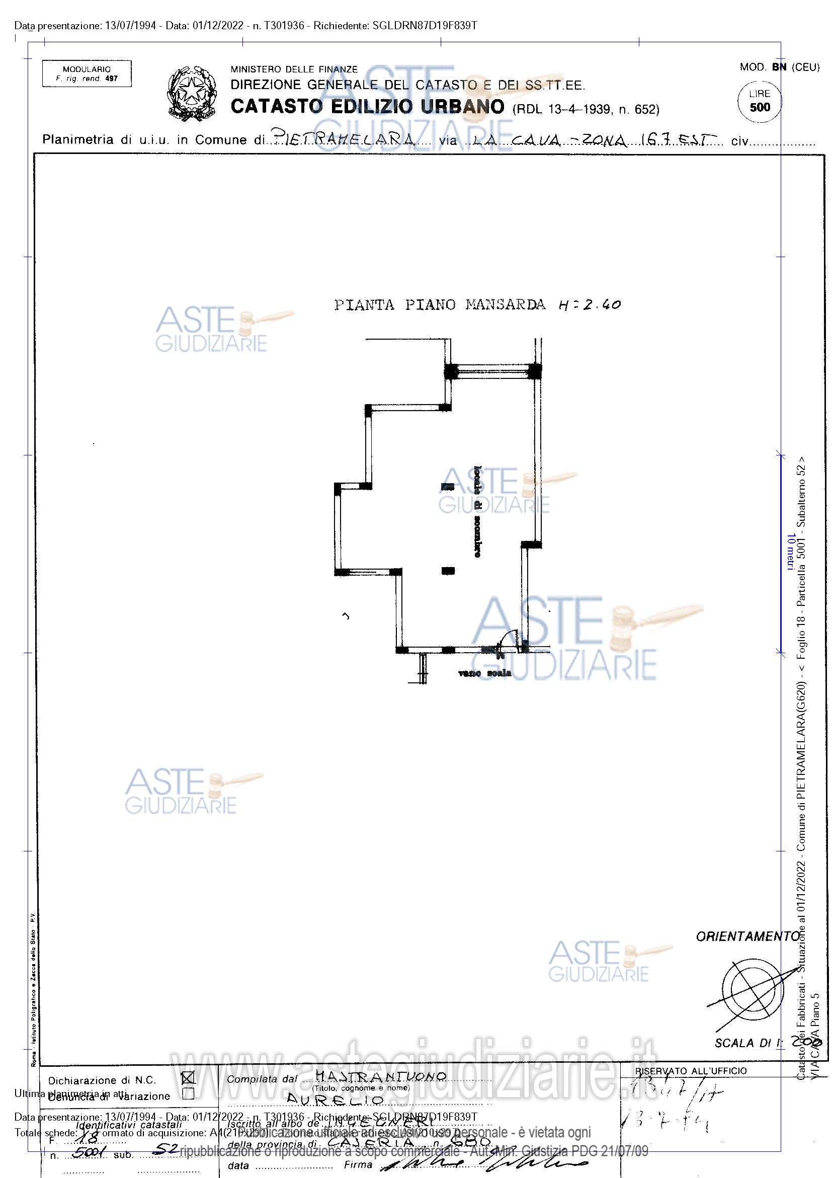 Planimetria del bene