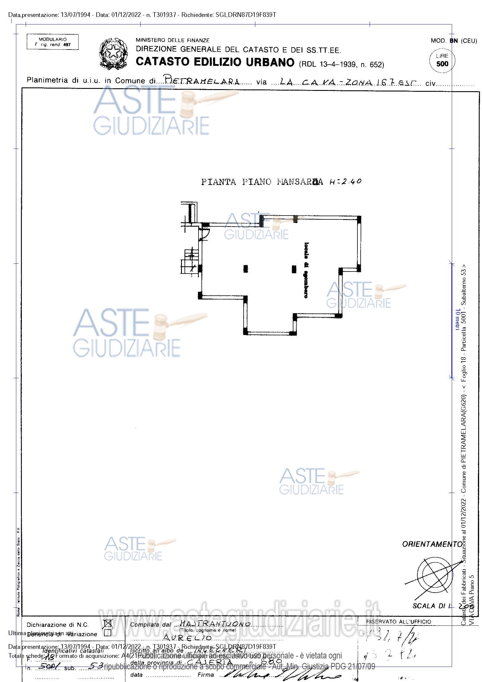 Planimetria del bene