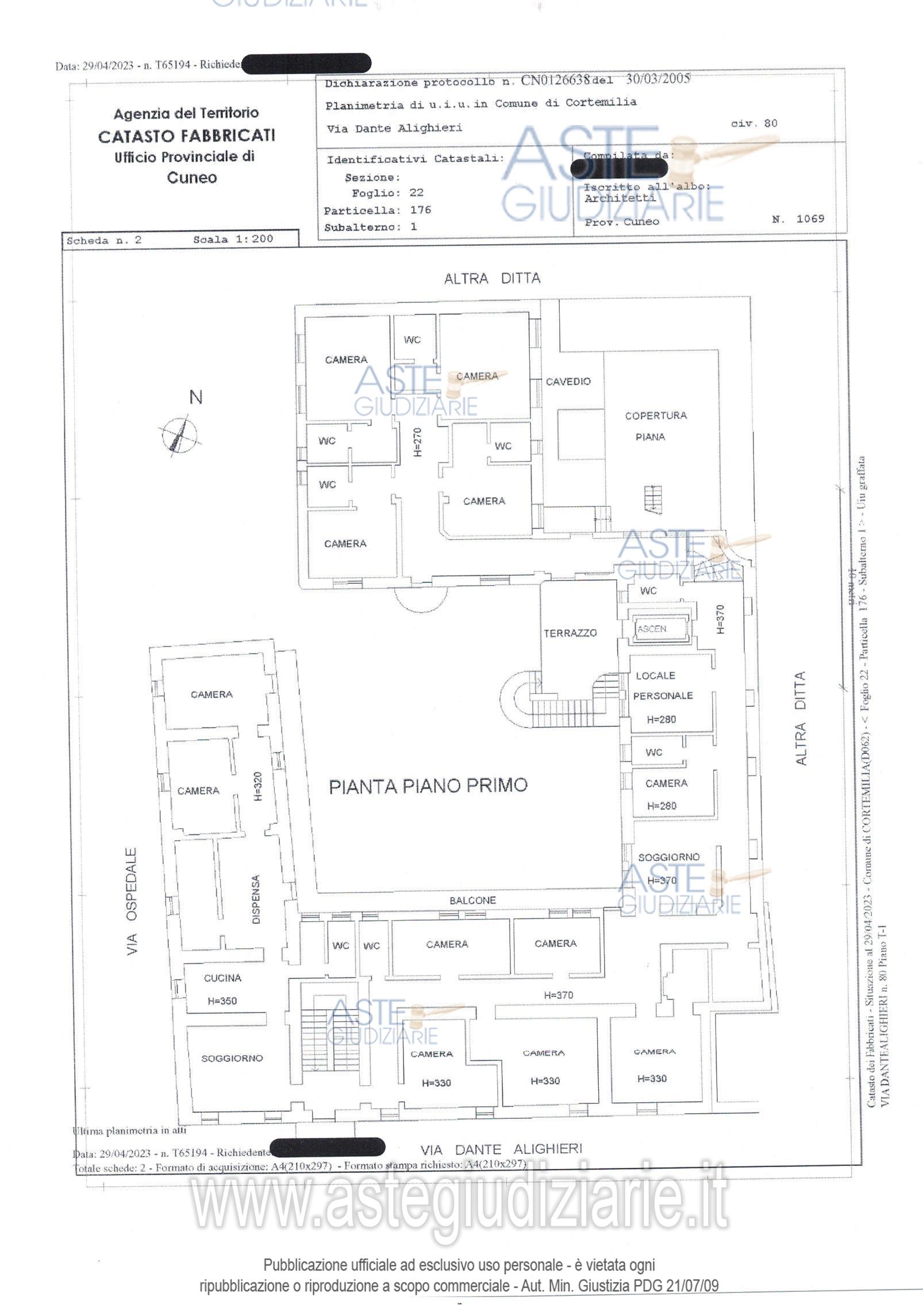 Planimetria del bene