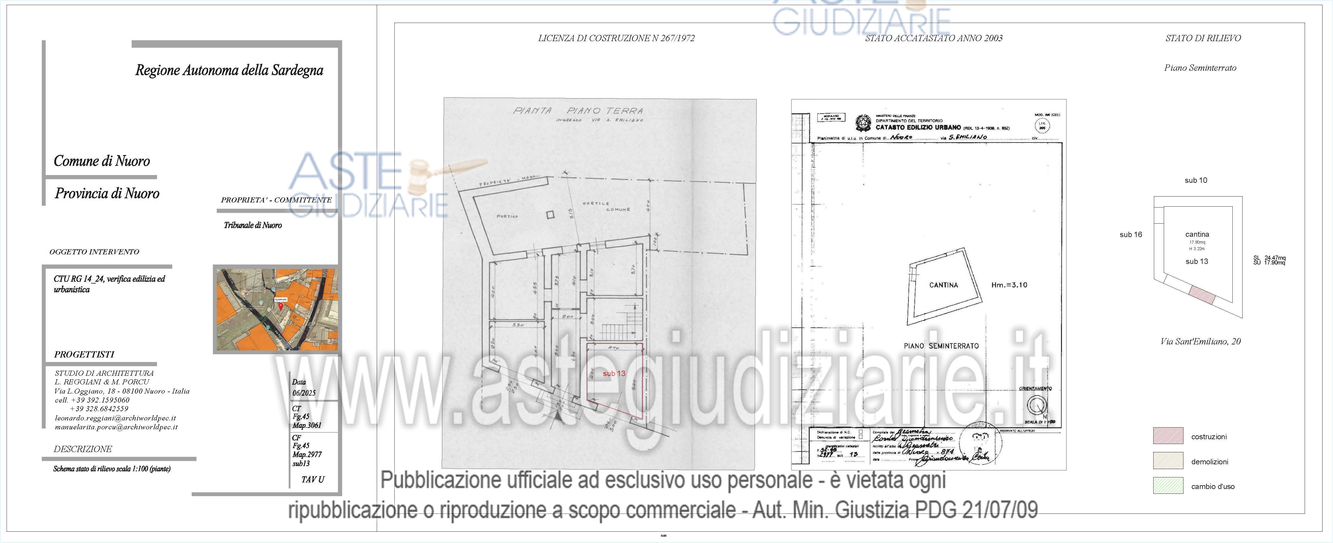 Planimetria del bene