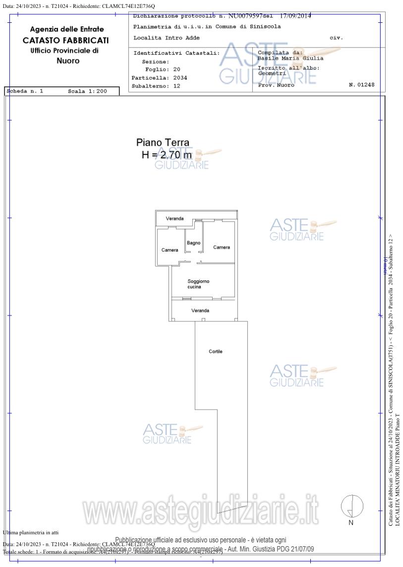Planimetria del bene