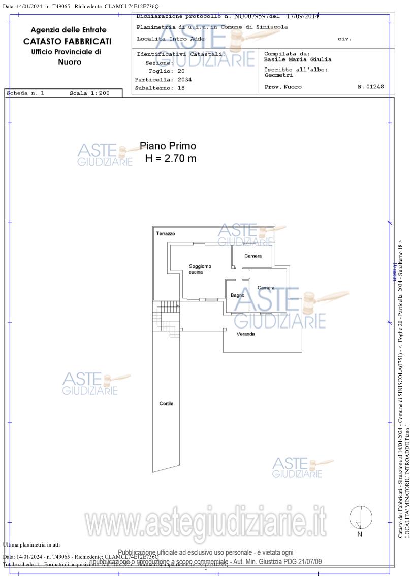 Planimetria del bene