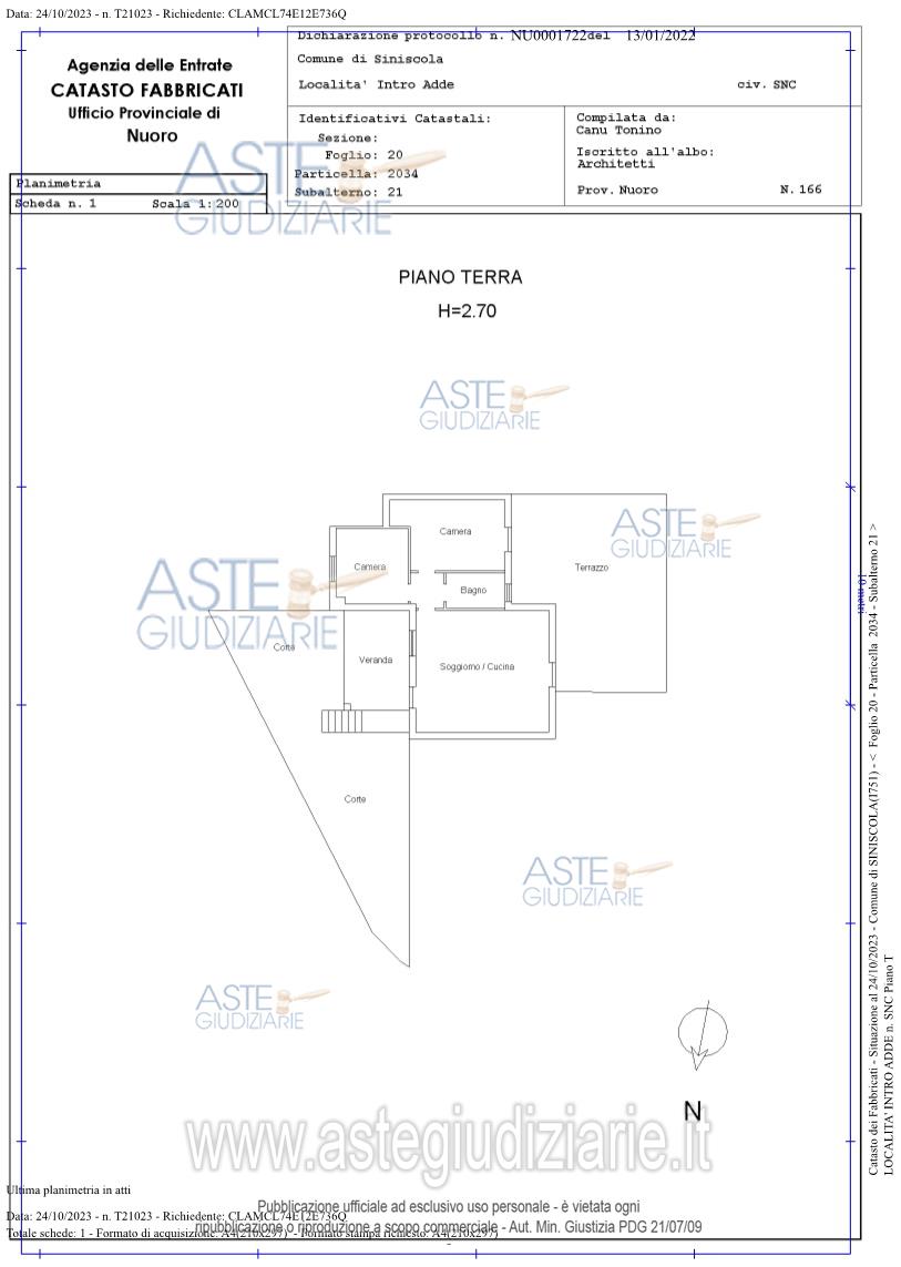 Planimetria del bene