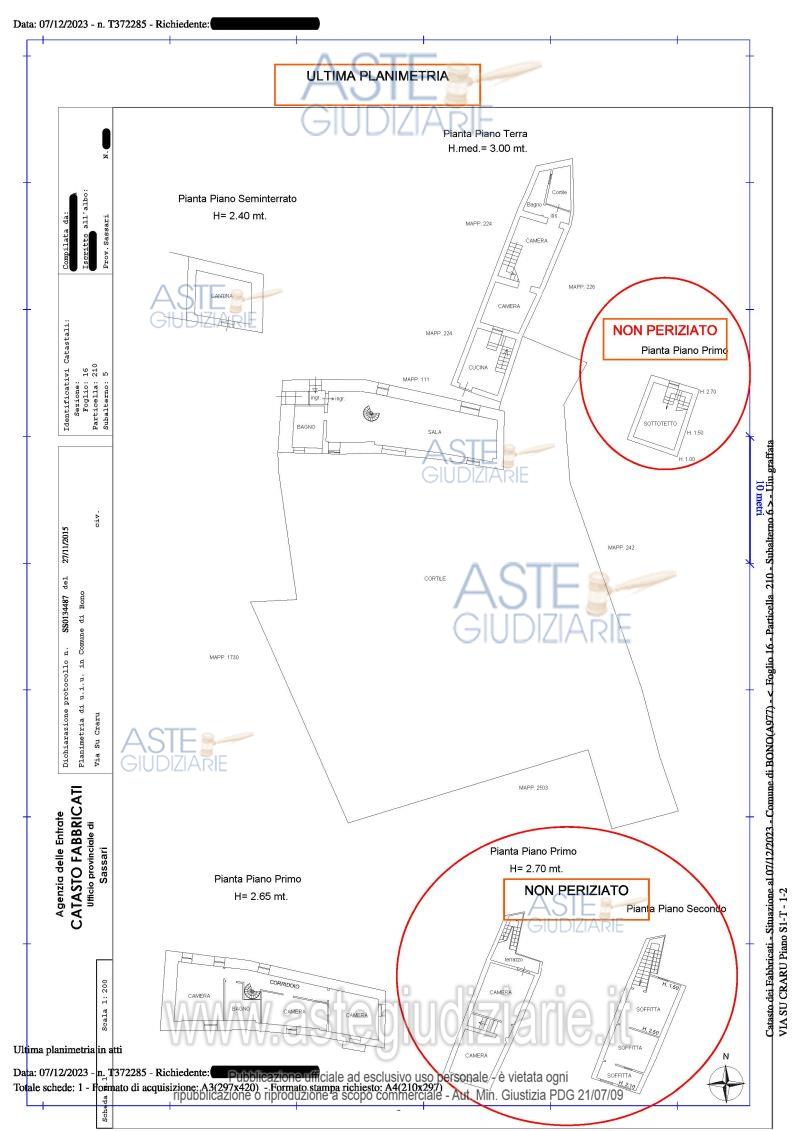 Planimetria del bene