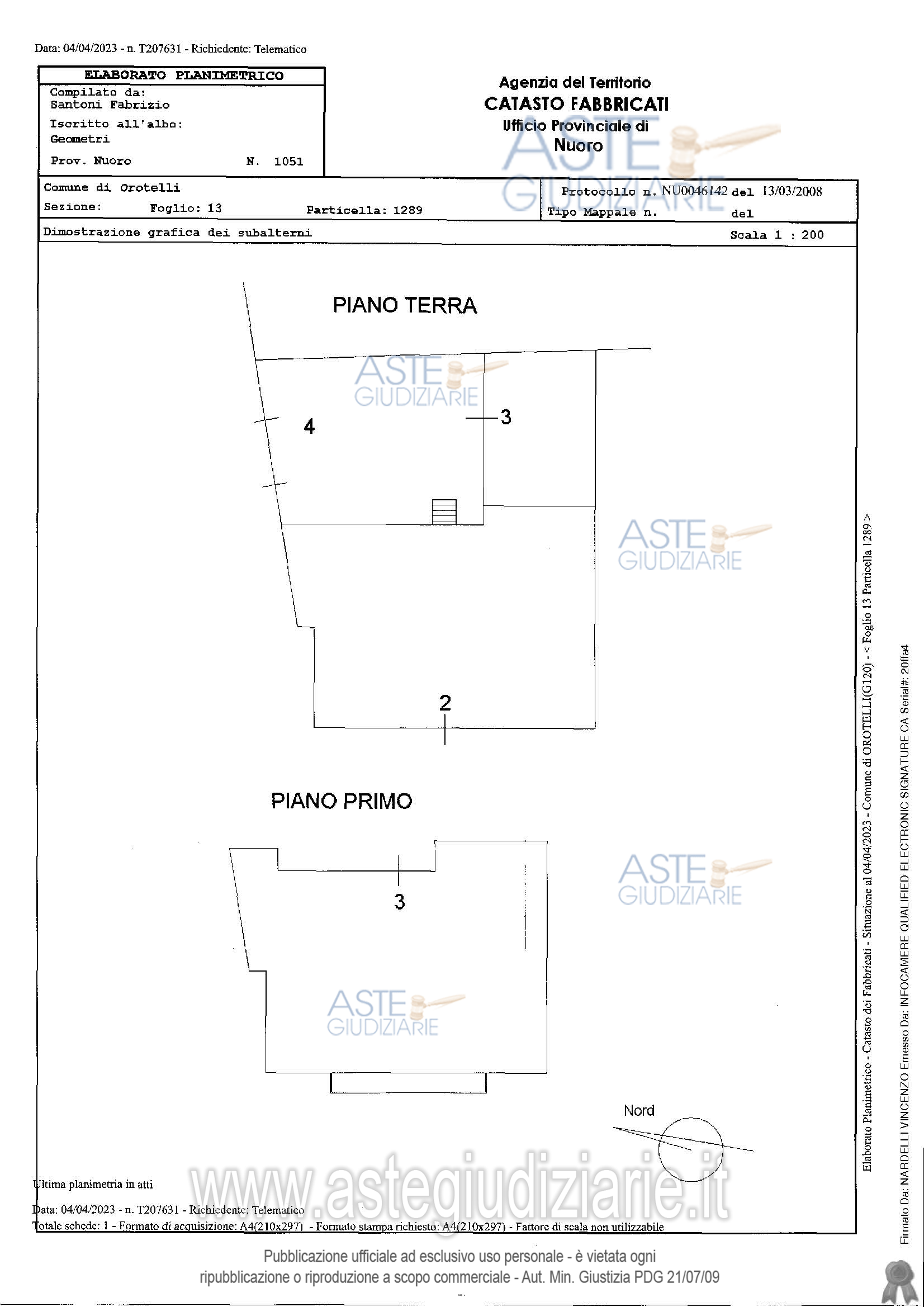 Planimetria del bene