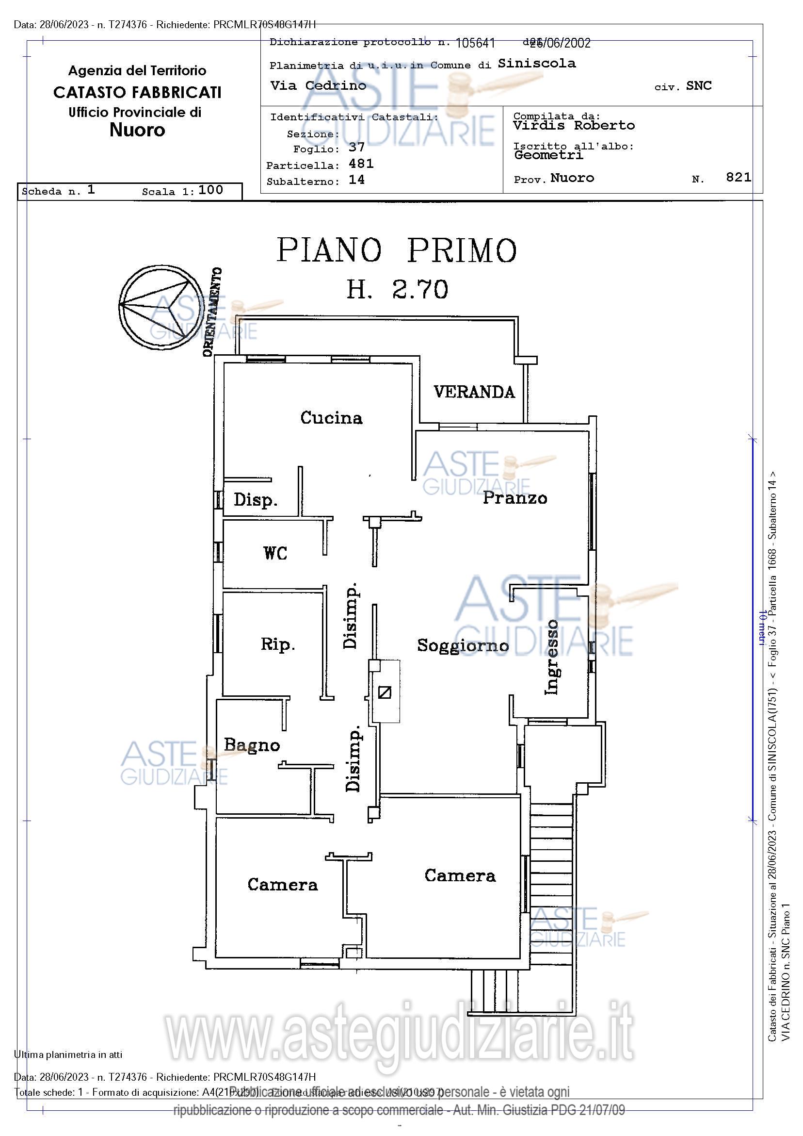 Planimetria del bene