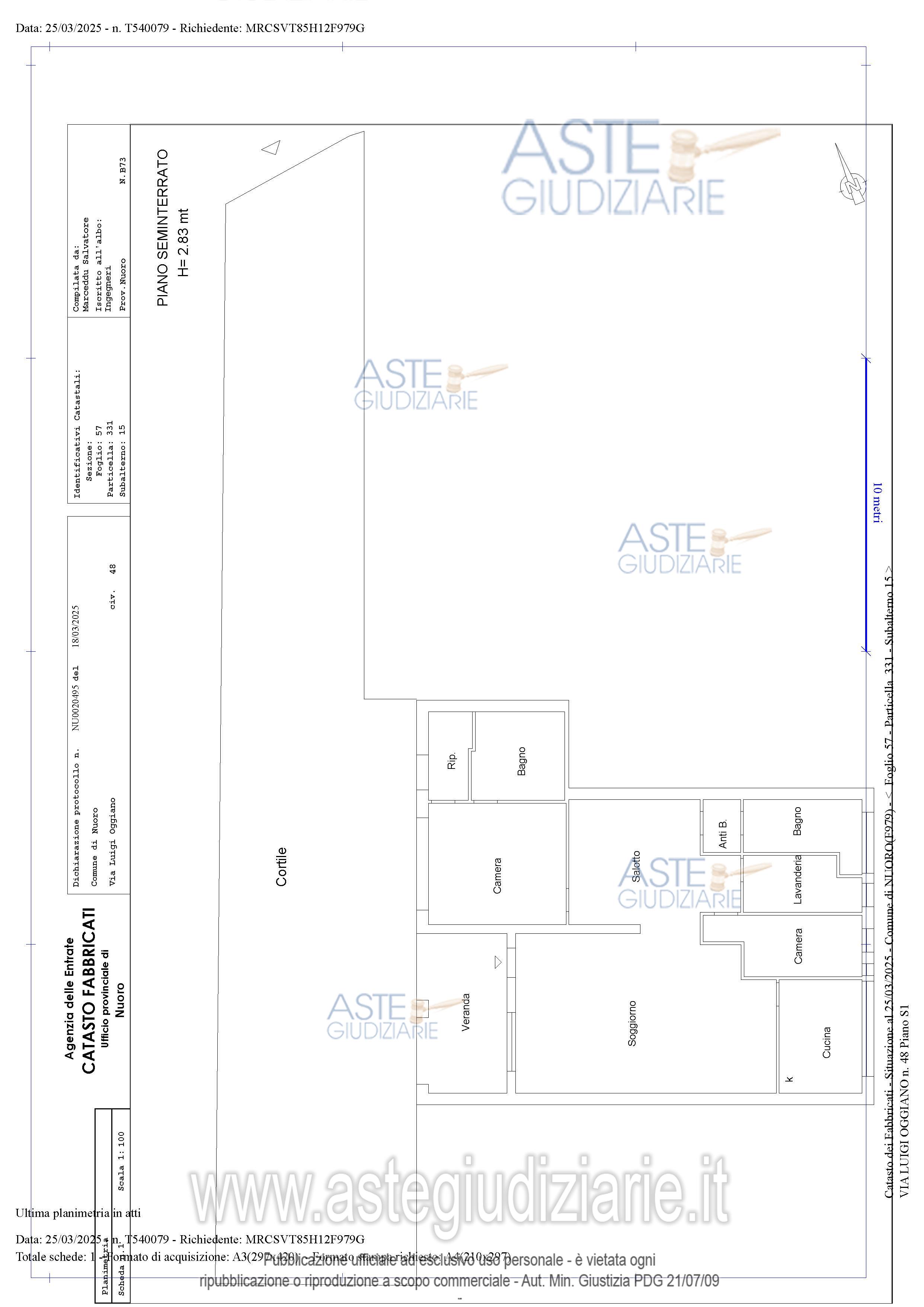 Planimetria del bene