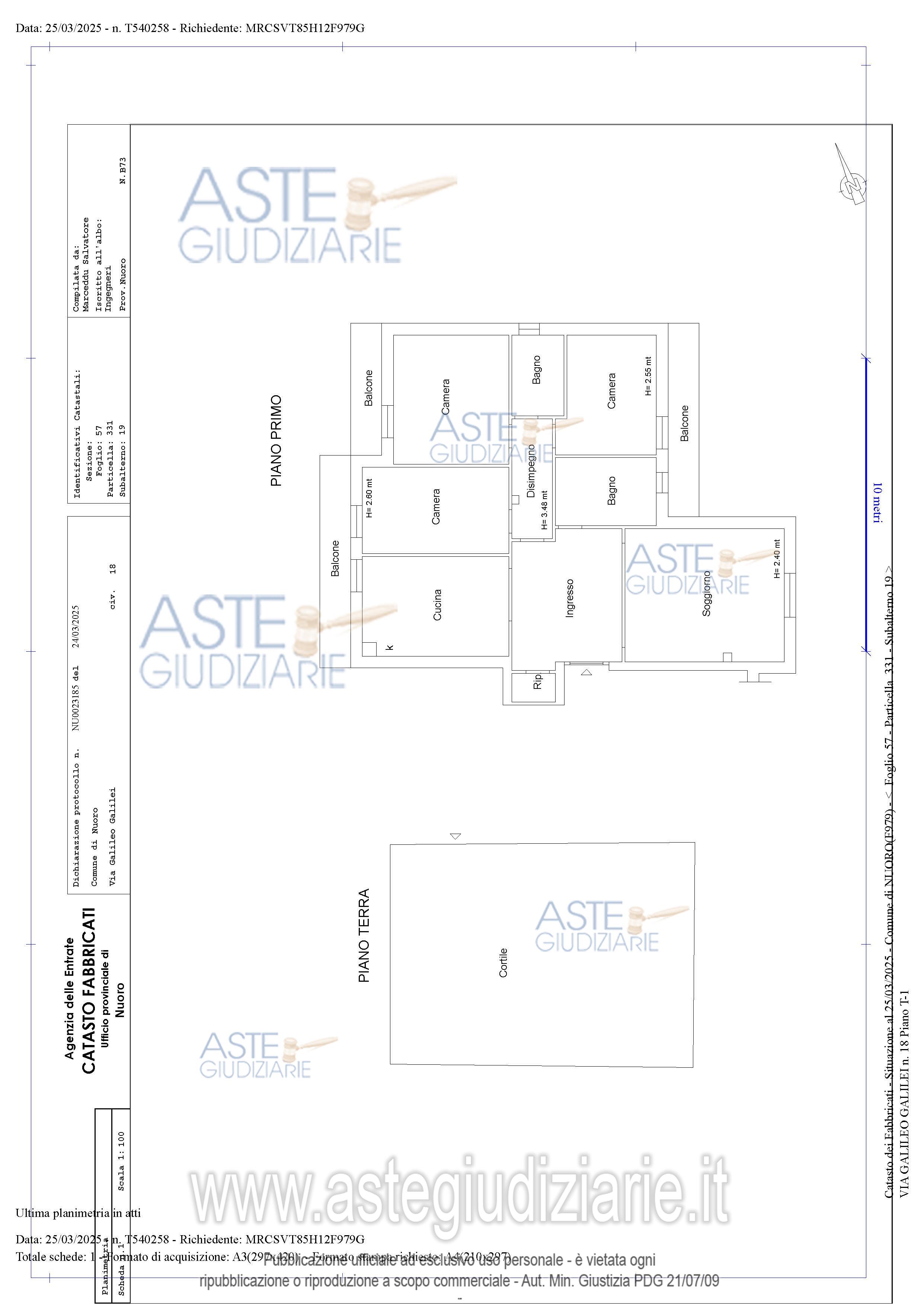 Planimetria del bene