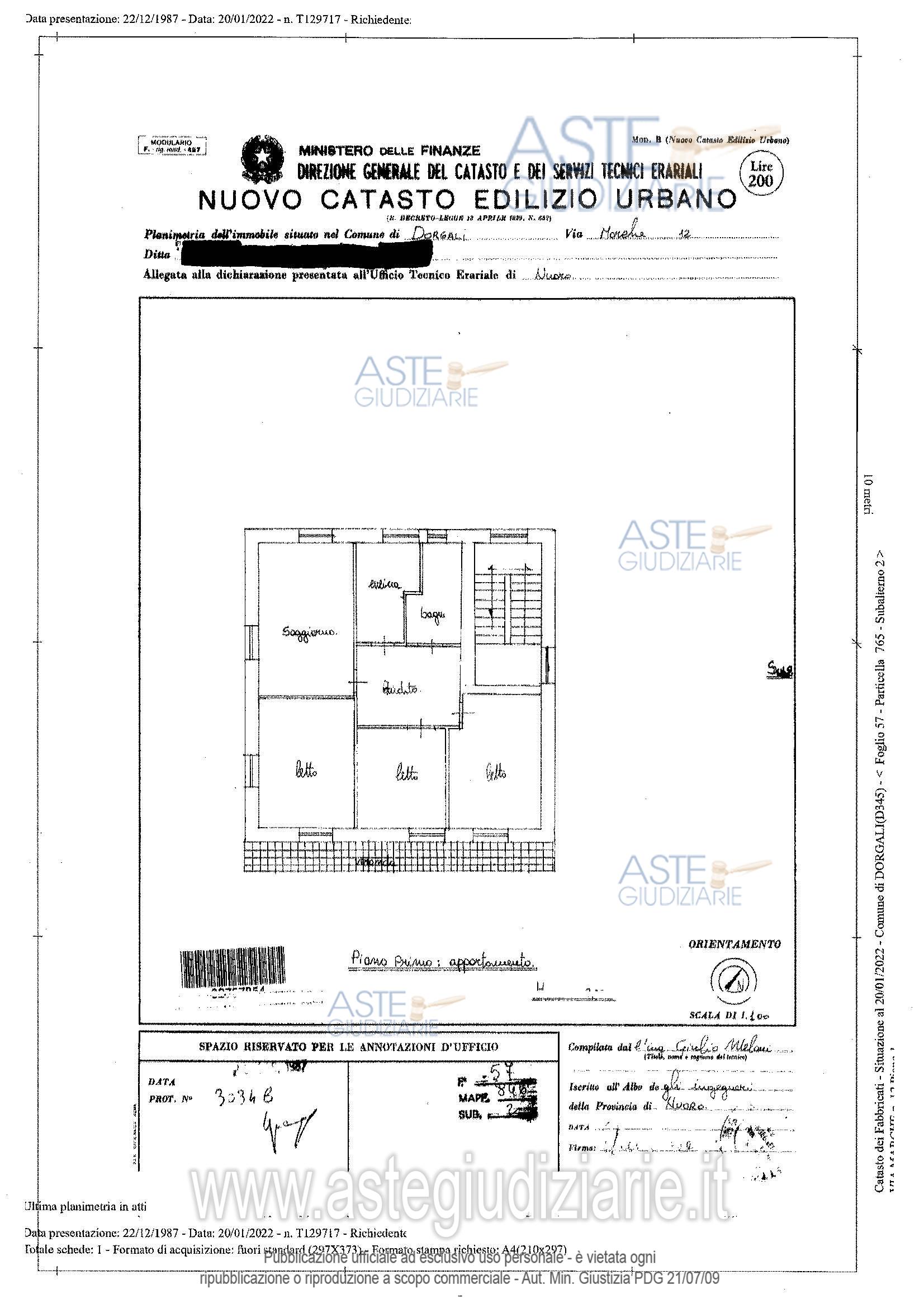 Planimetria del bene