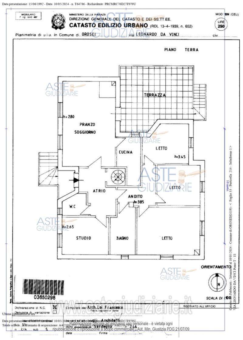 Planimetria del bene