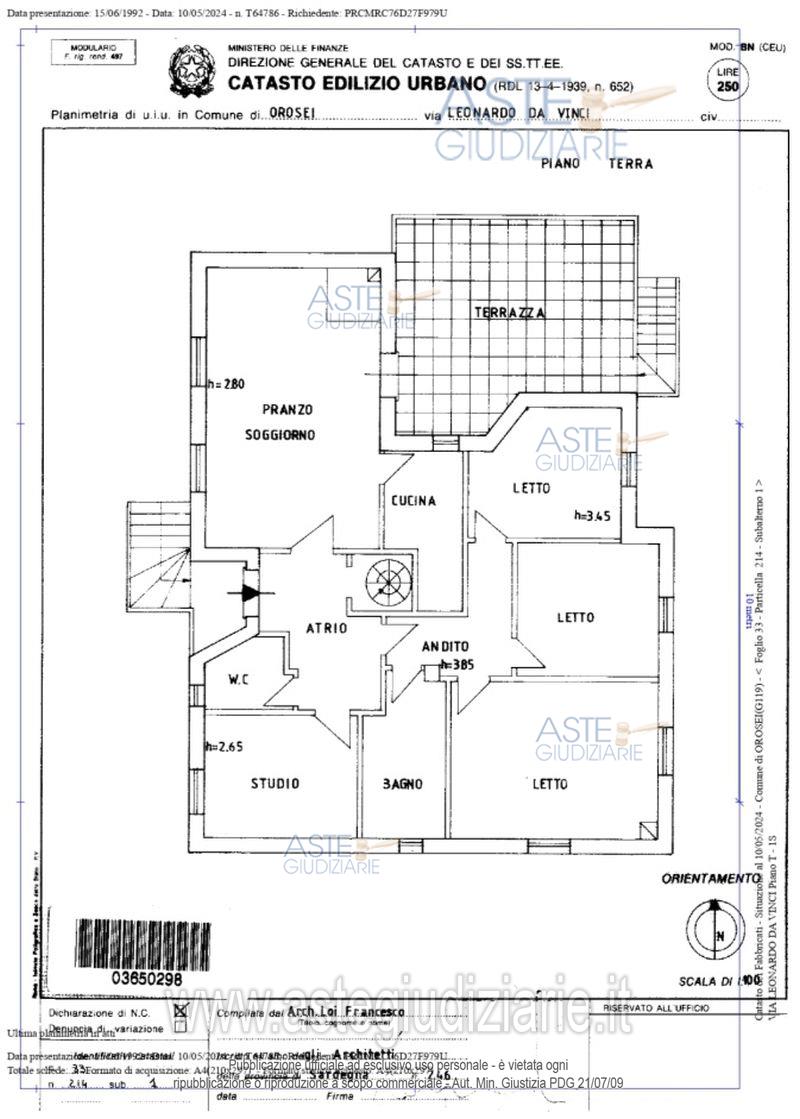 Planimetria del bene