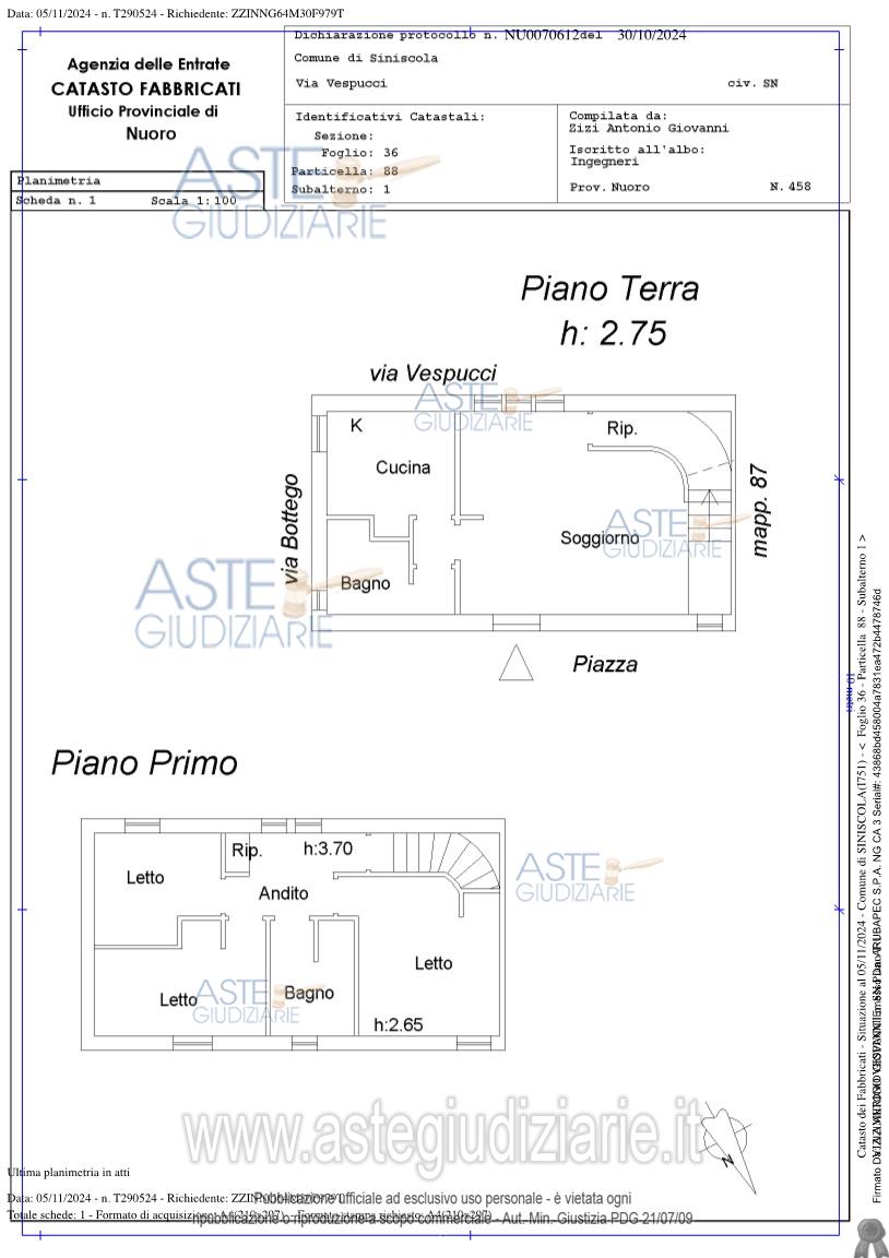 Planimetria del bene