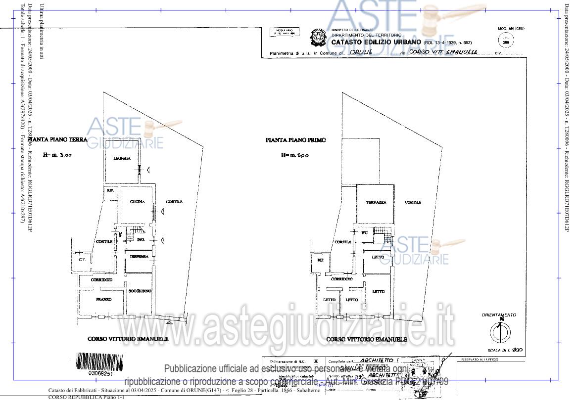 Planimetria del bene