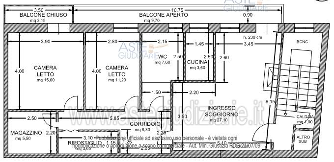 Planimetria del bene