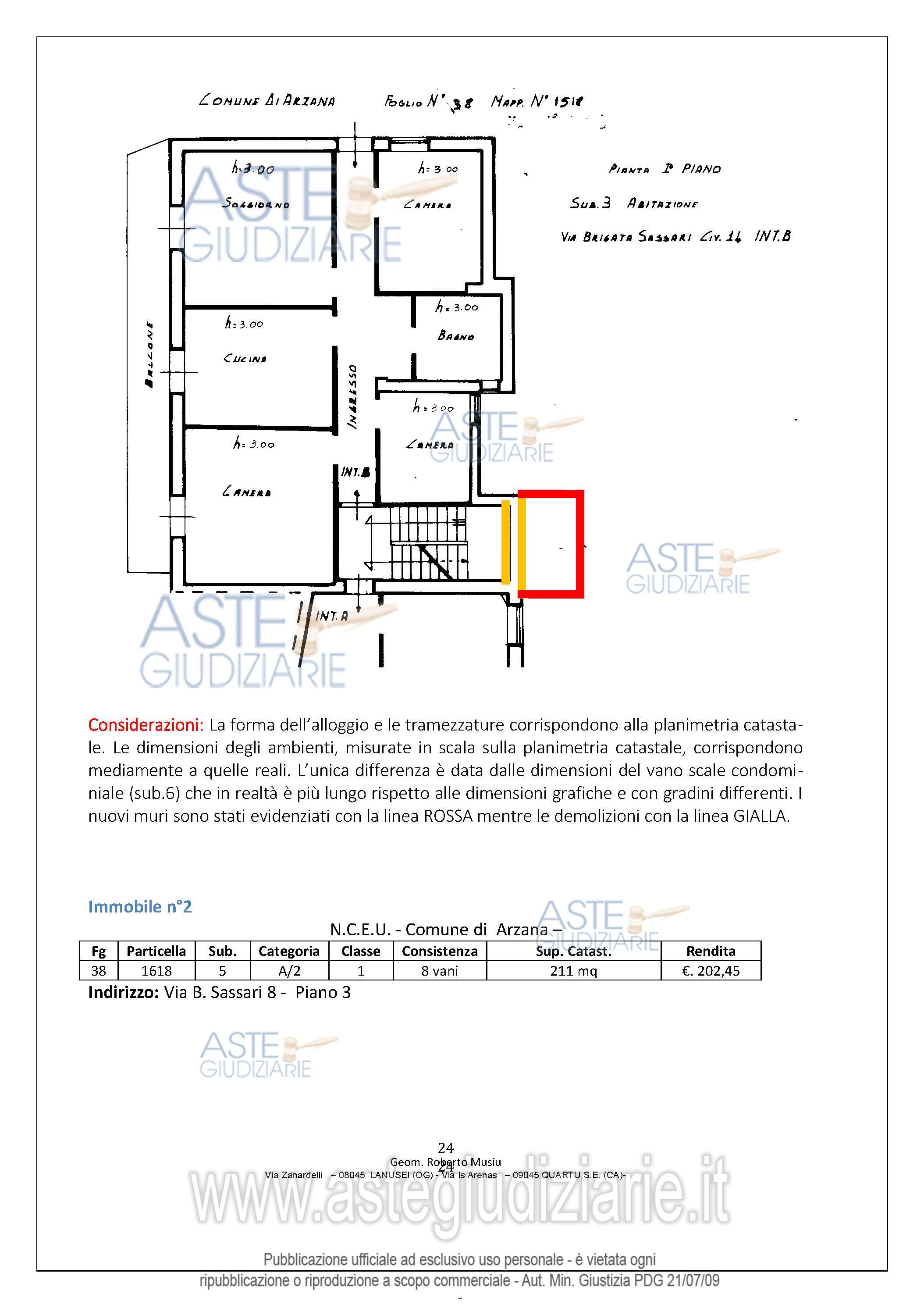 Planimetria del bene