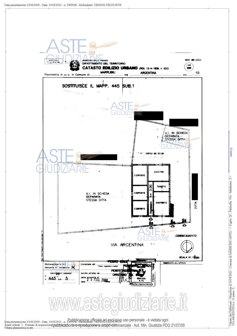 Planimetria del bene