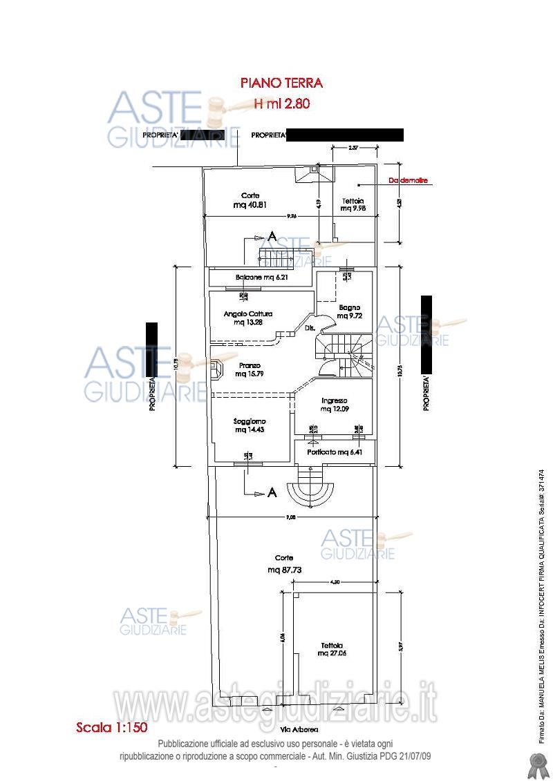 Planimetria del bene