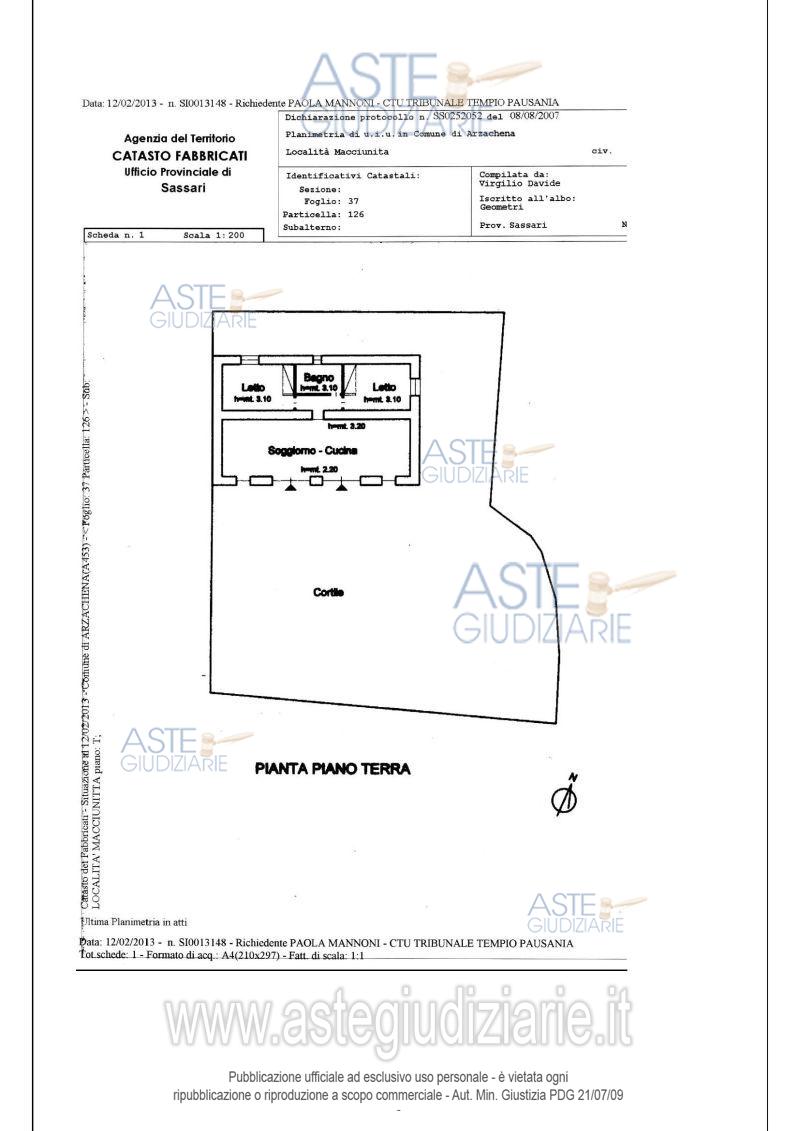 Planimetria del bene