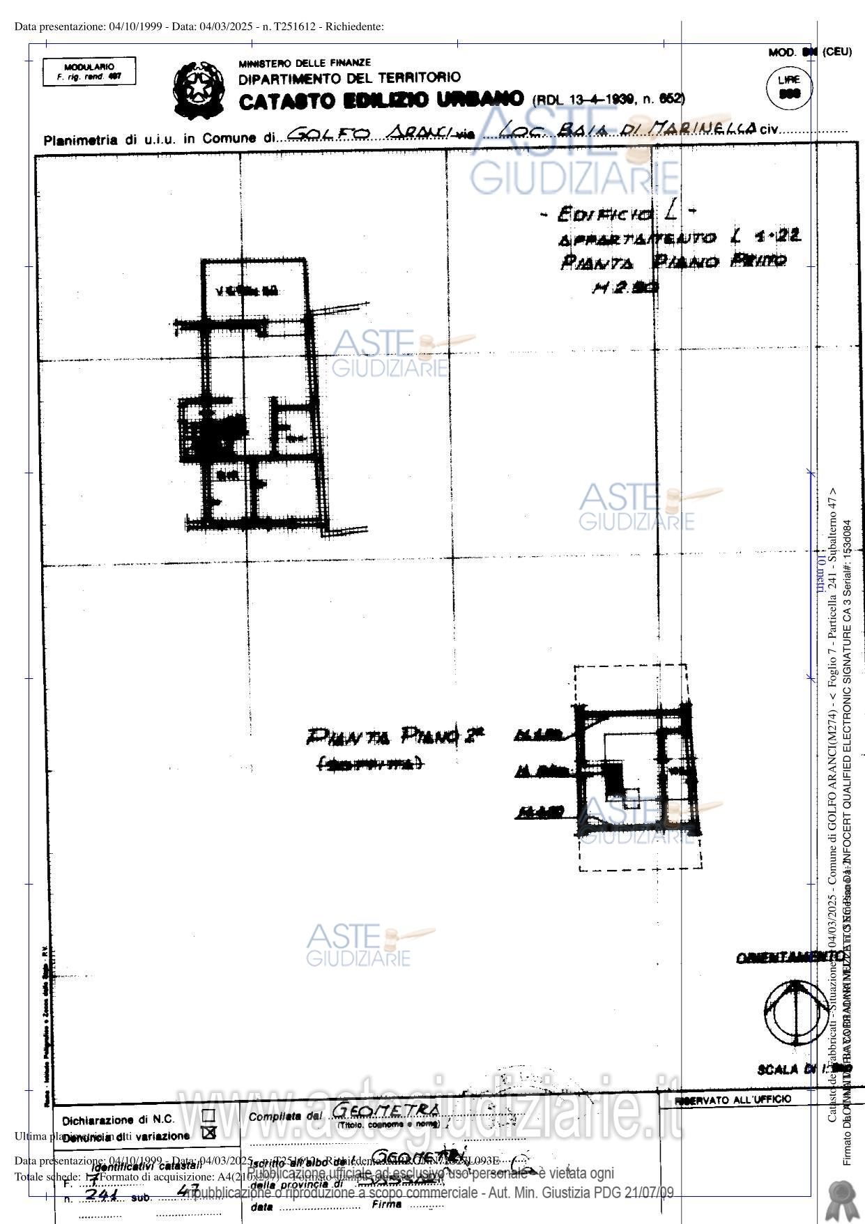 Planimetria del bene