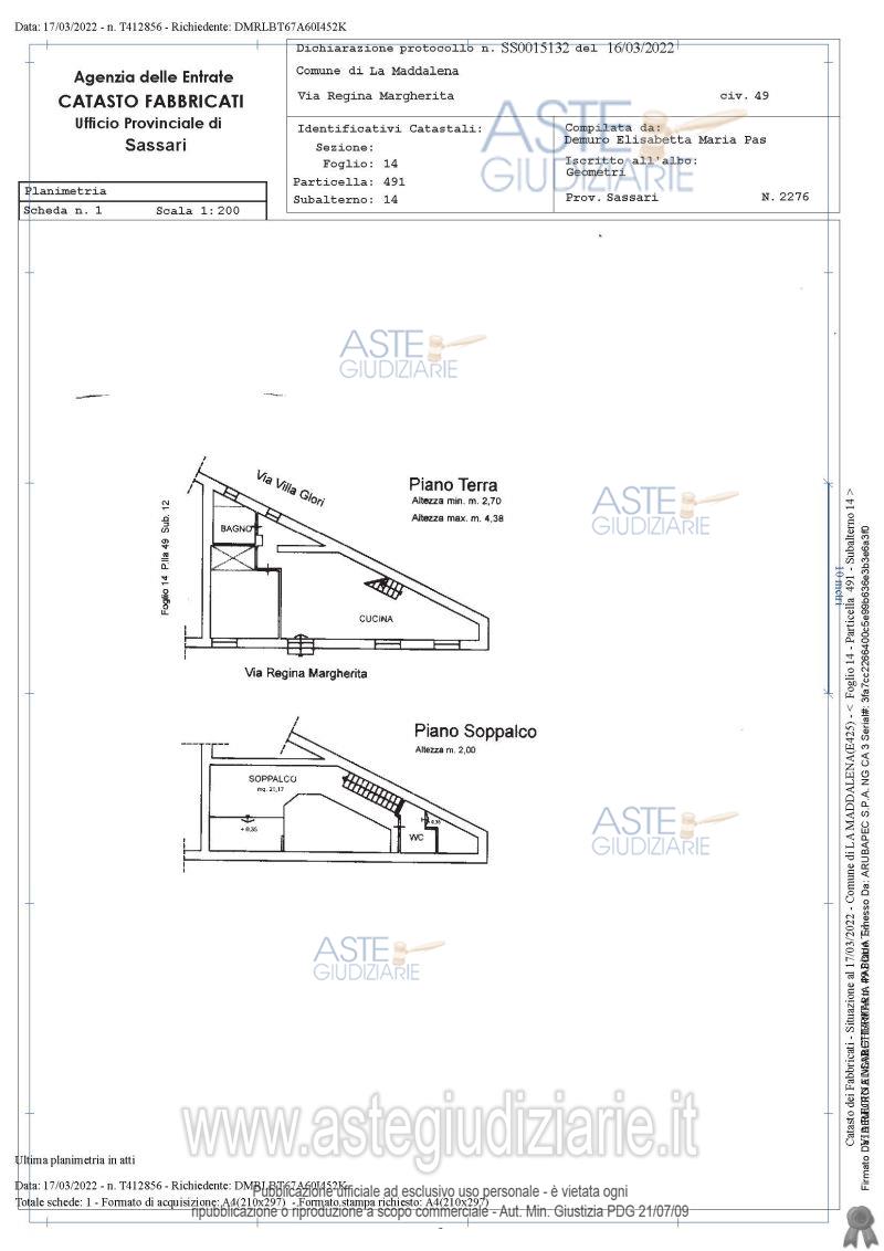 Planimetria del bene