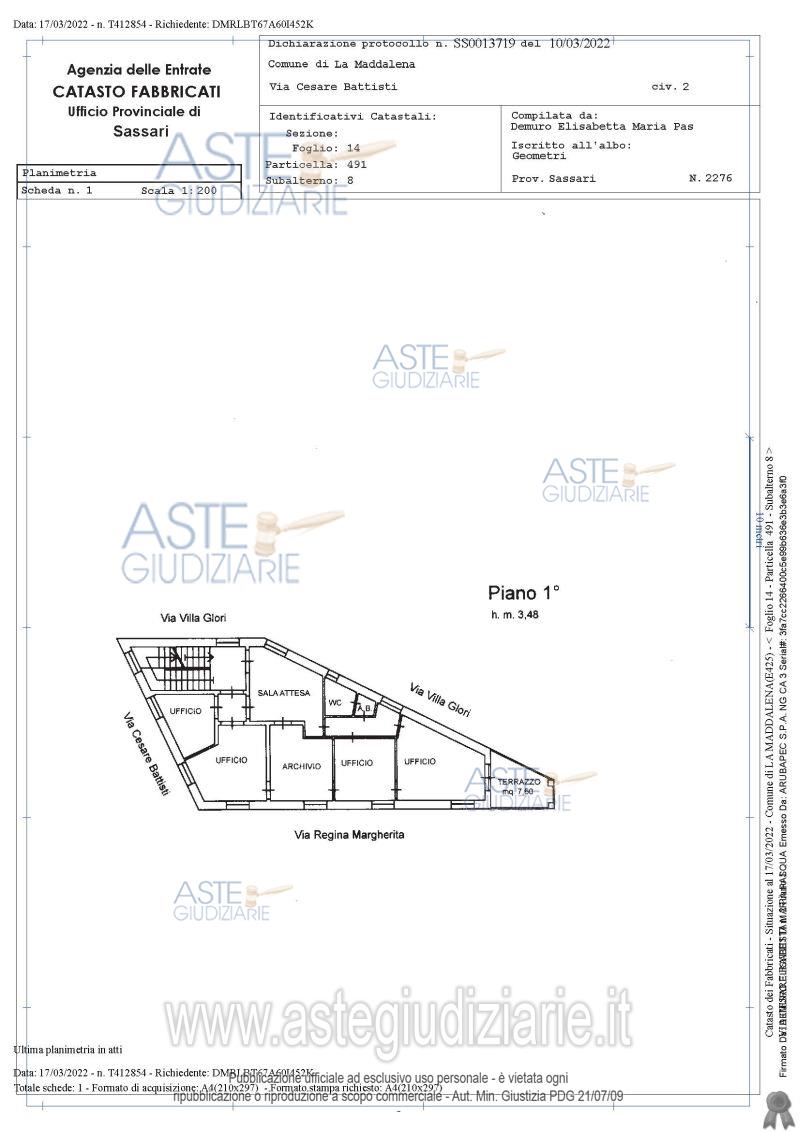 Planimetria del bene