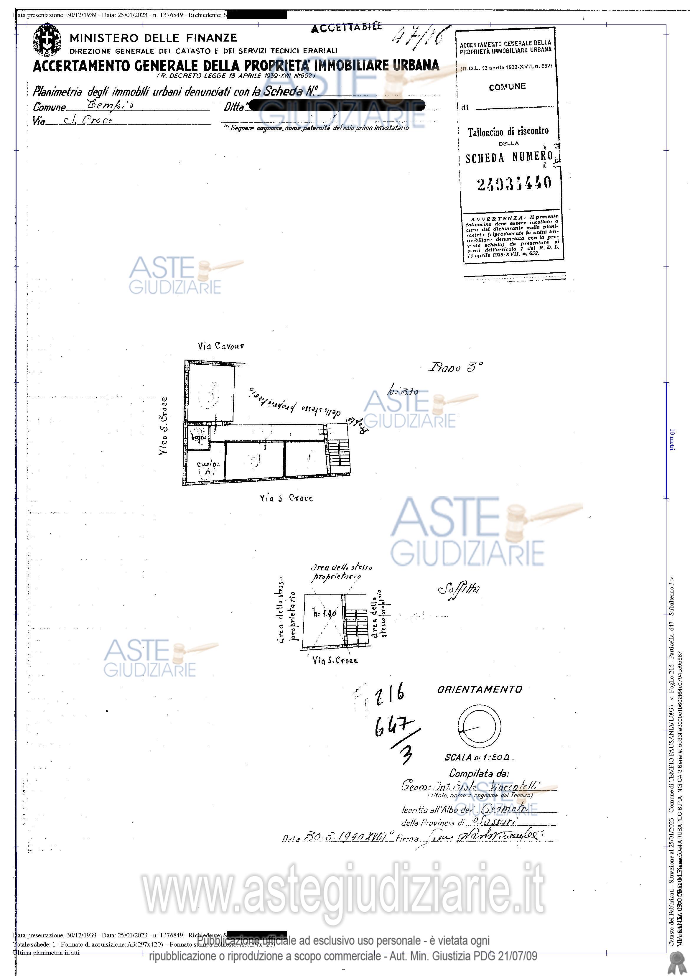 Planimetria del bene