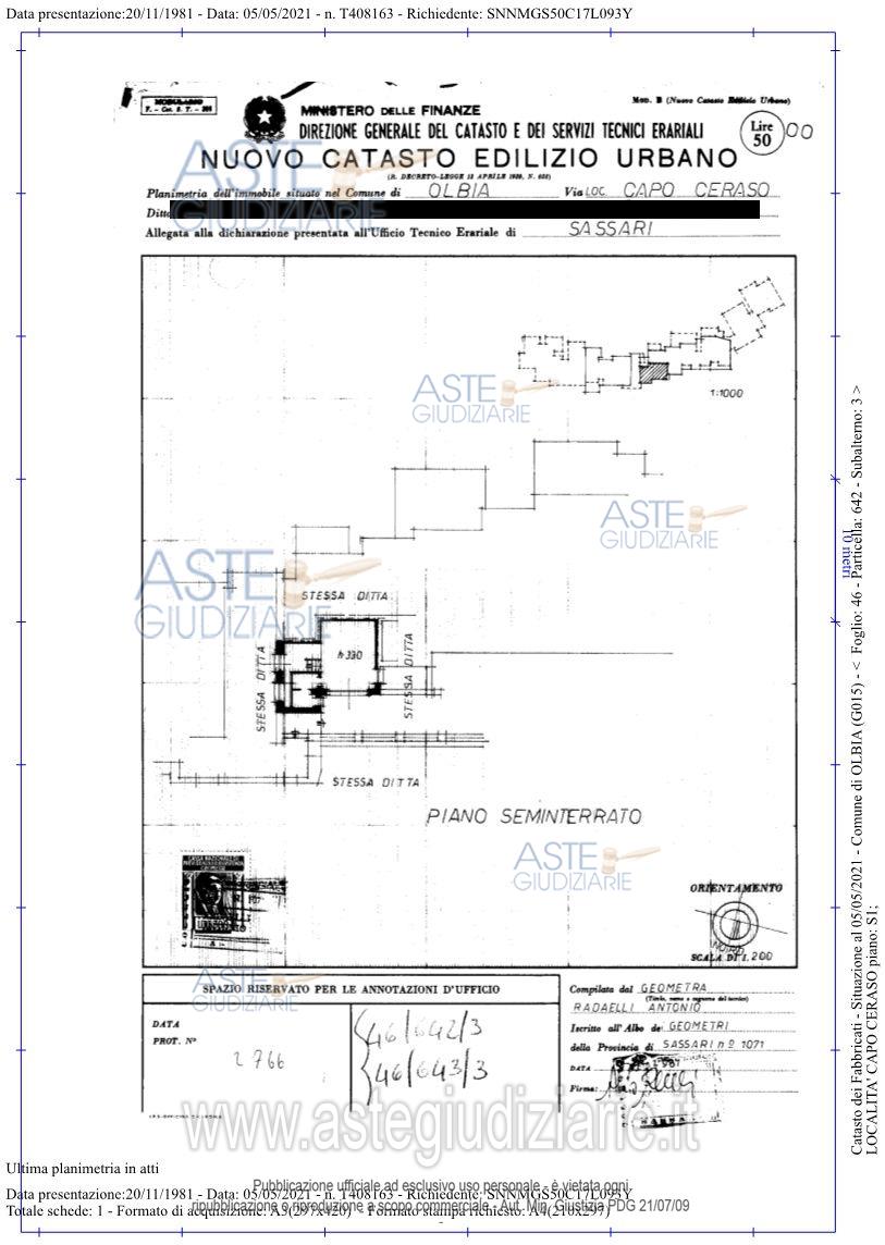 Planimetria del bene