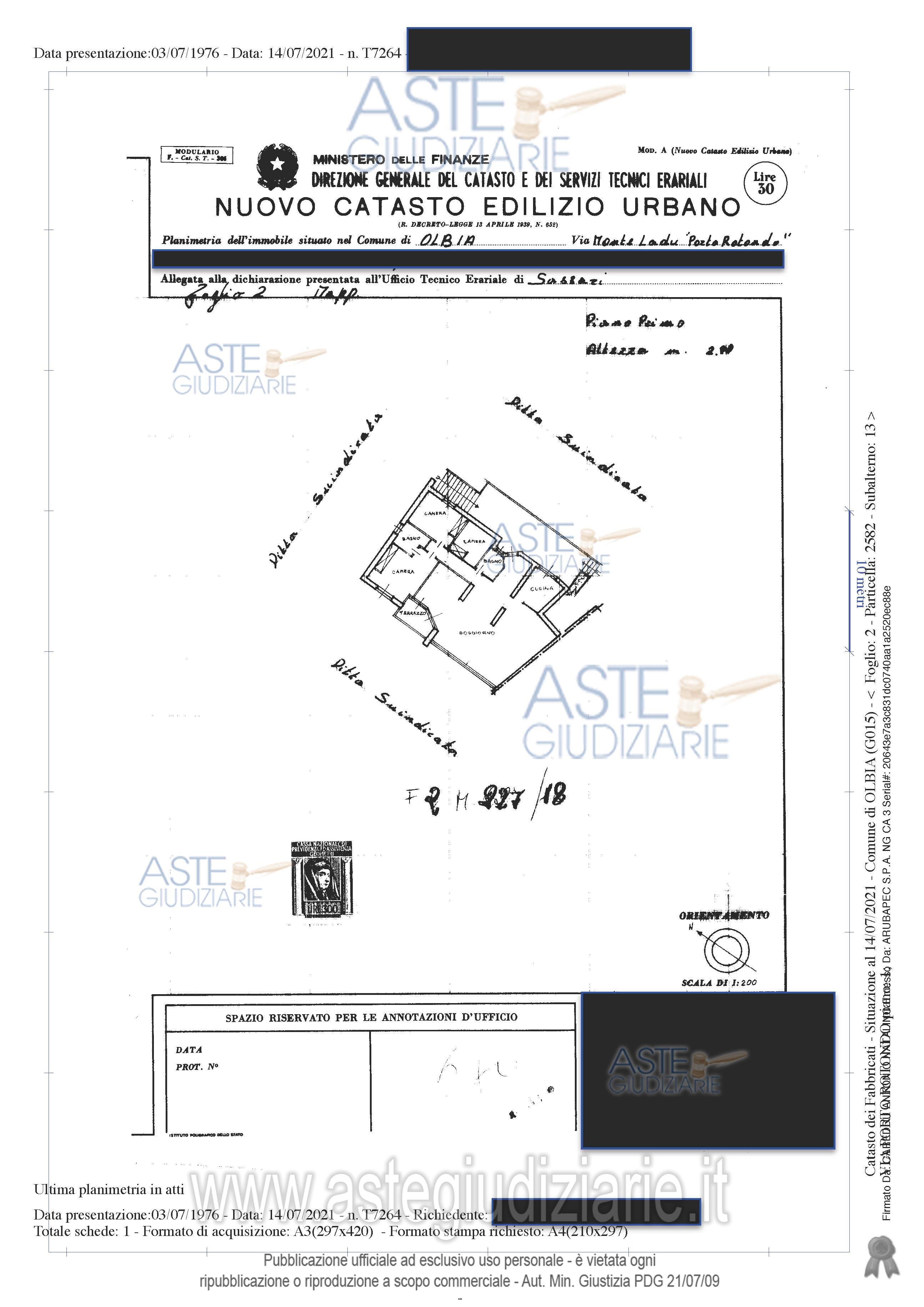 Planimetria del bene