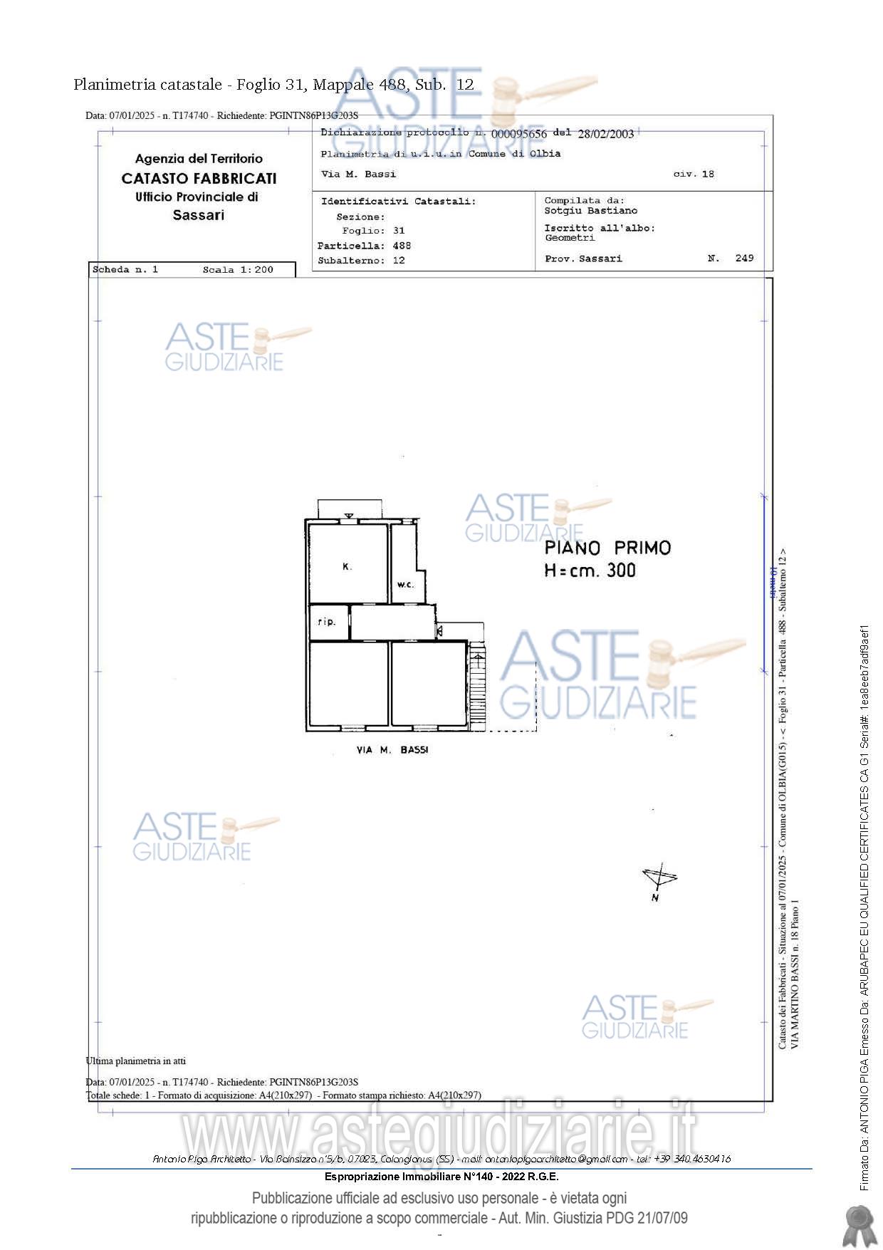 Planimetria del bene