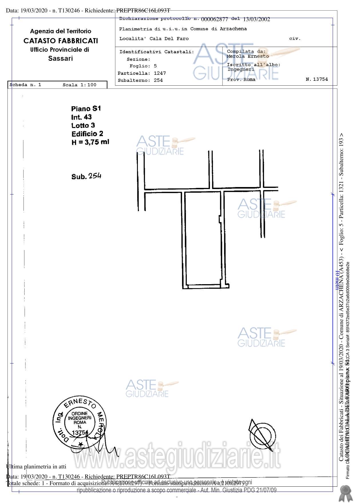 Planimetria del bene