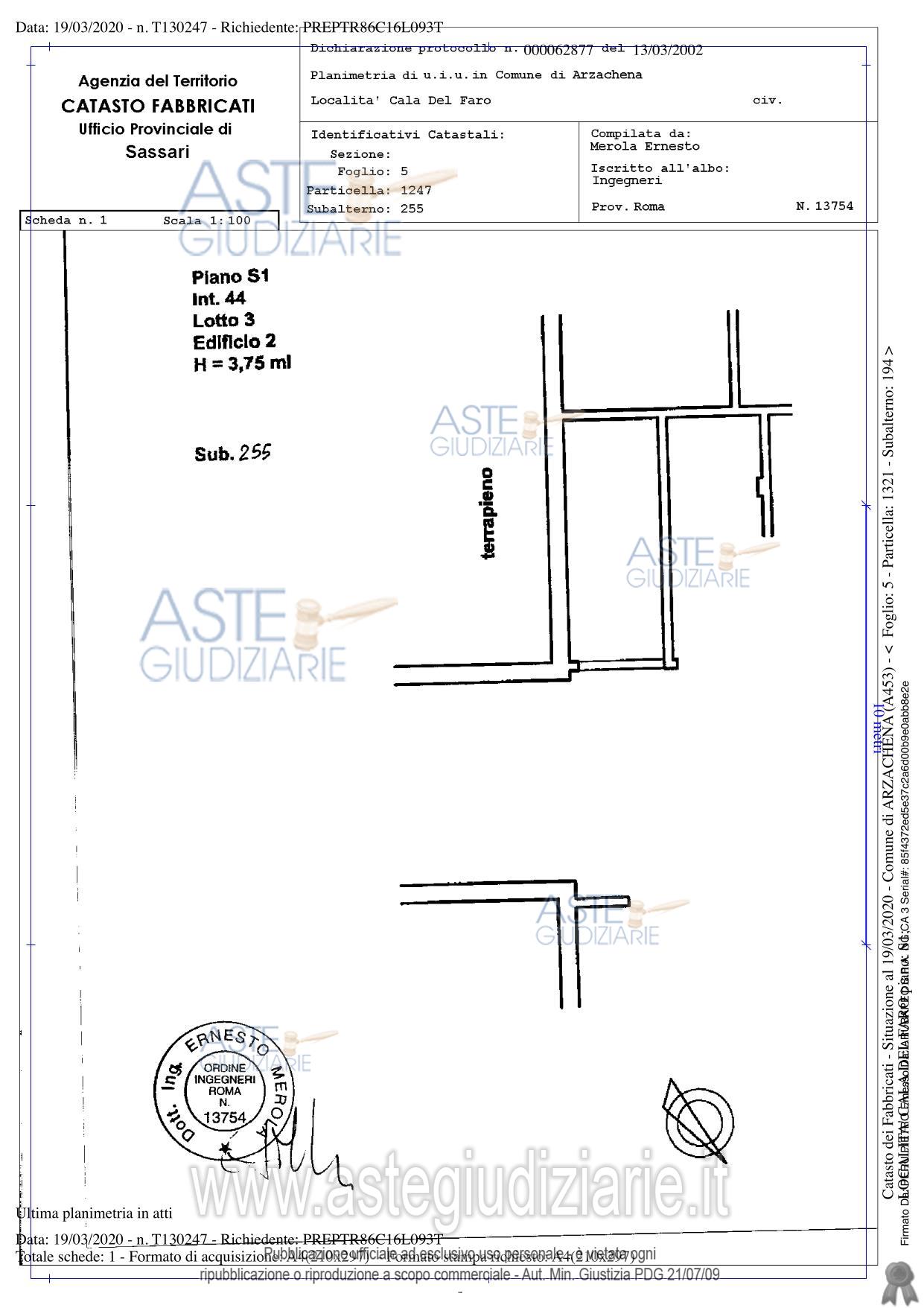 Planimetria del bene