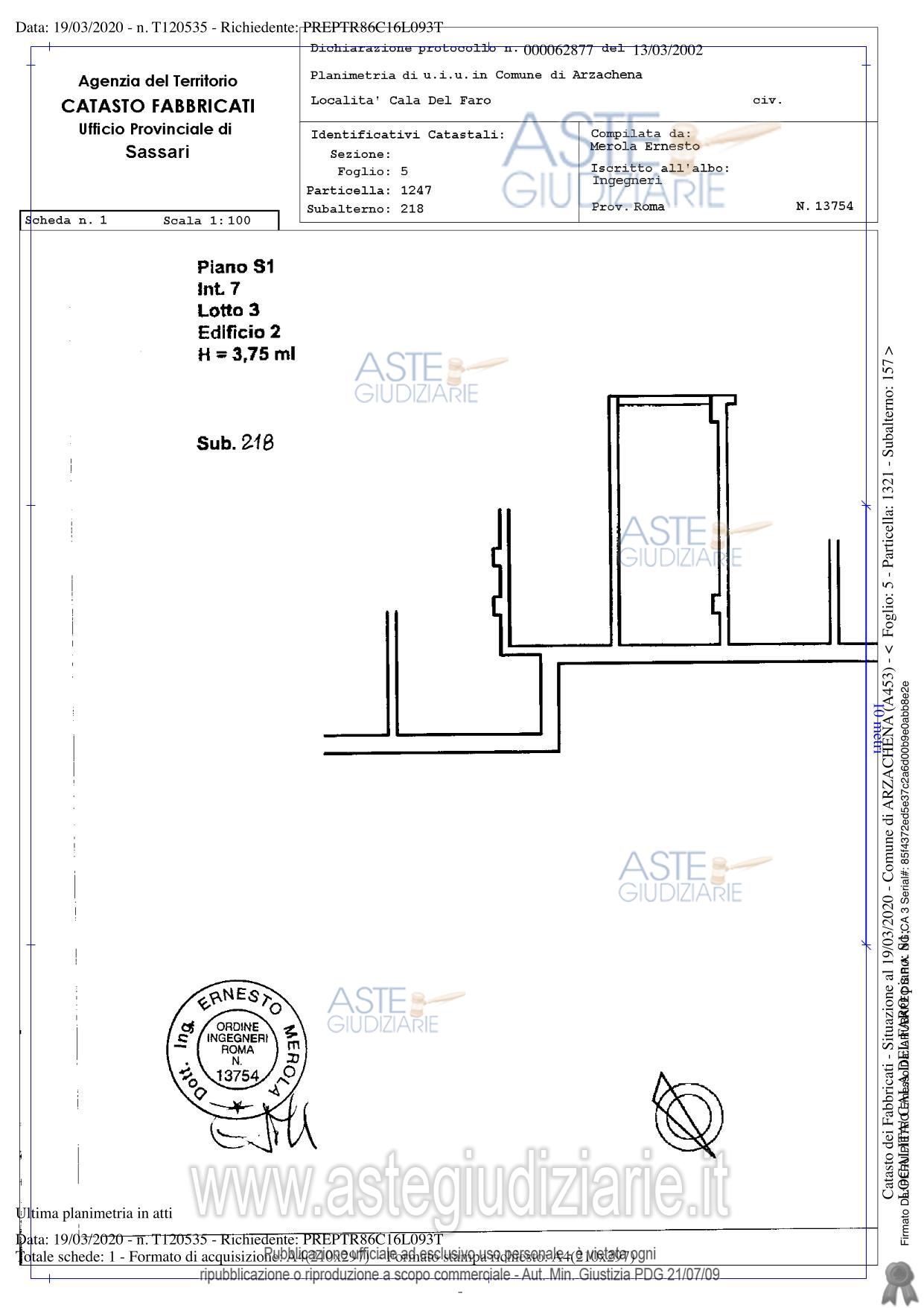 Planimetria del bene