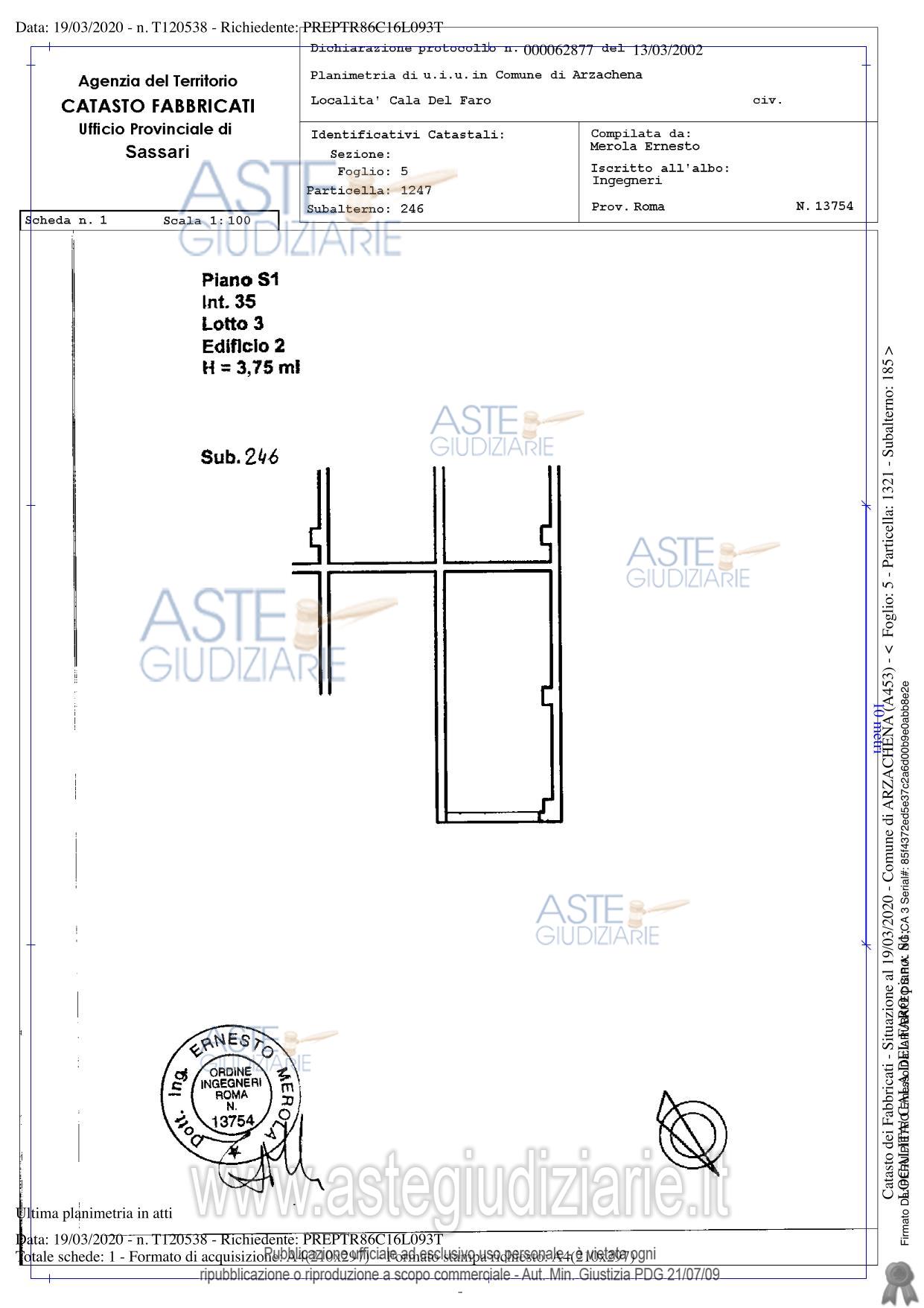 Planimetria del bene