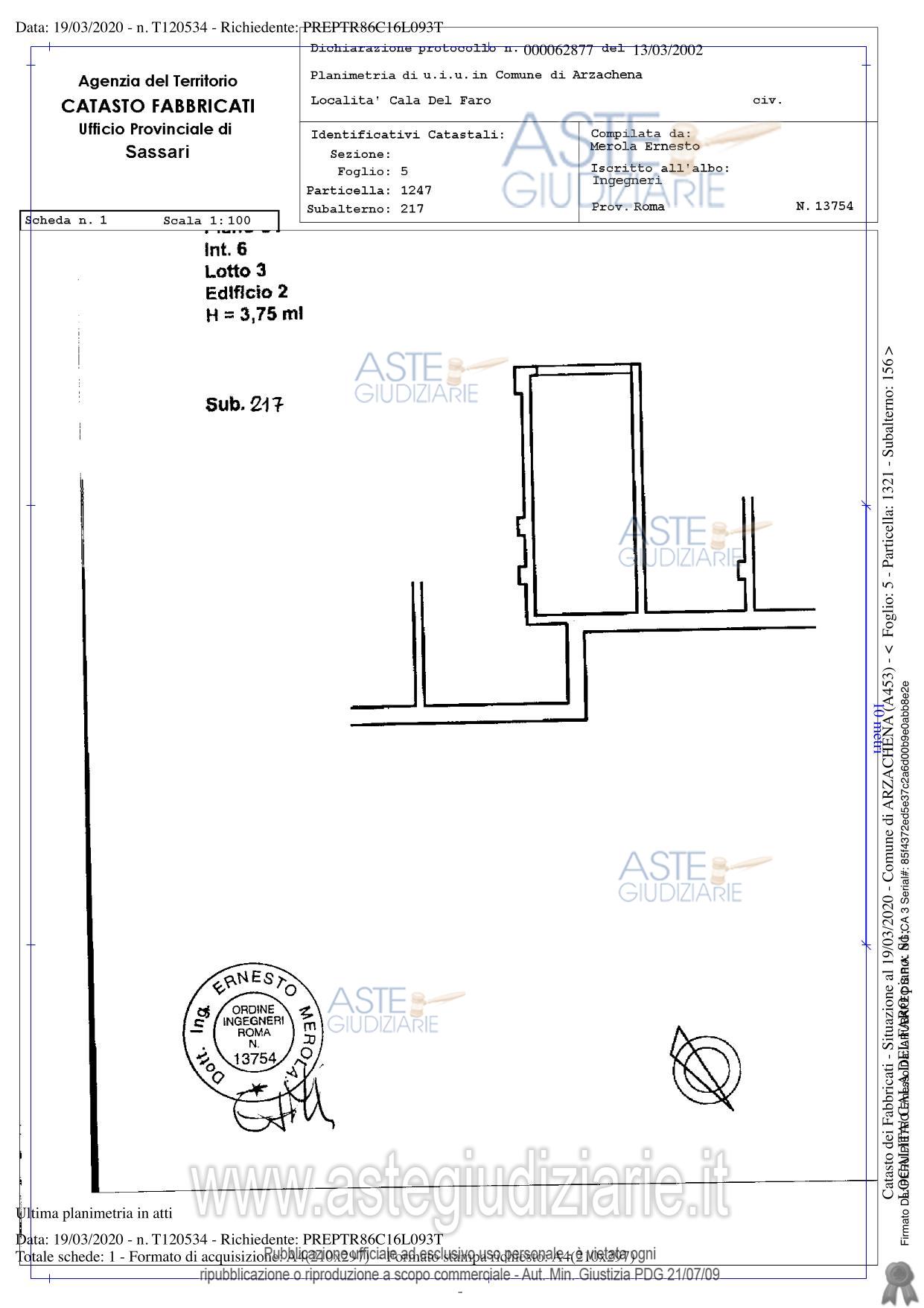 Planimetria del bene
