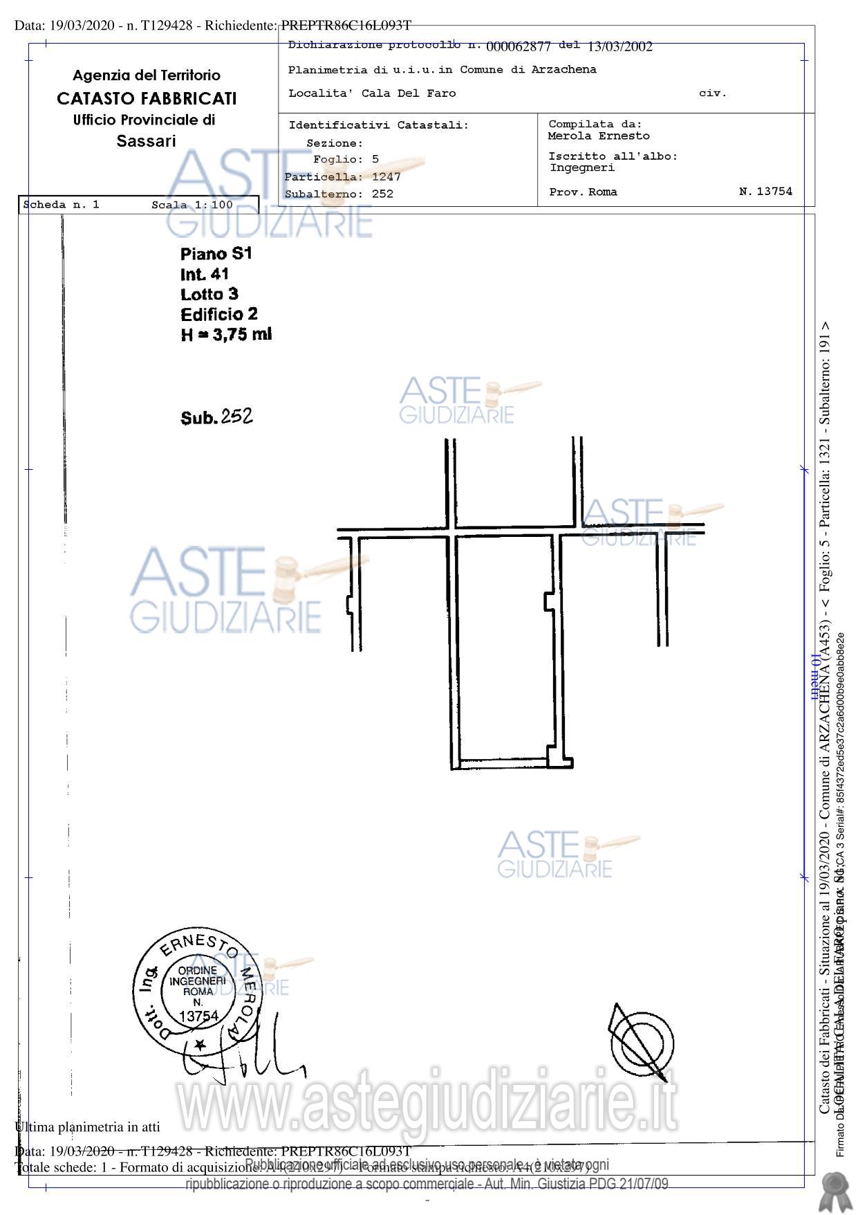 Planimetria del bene