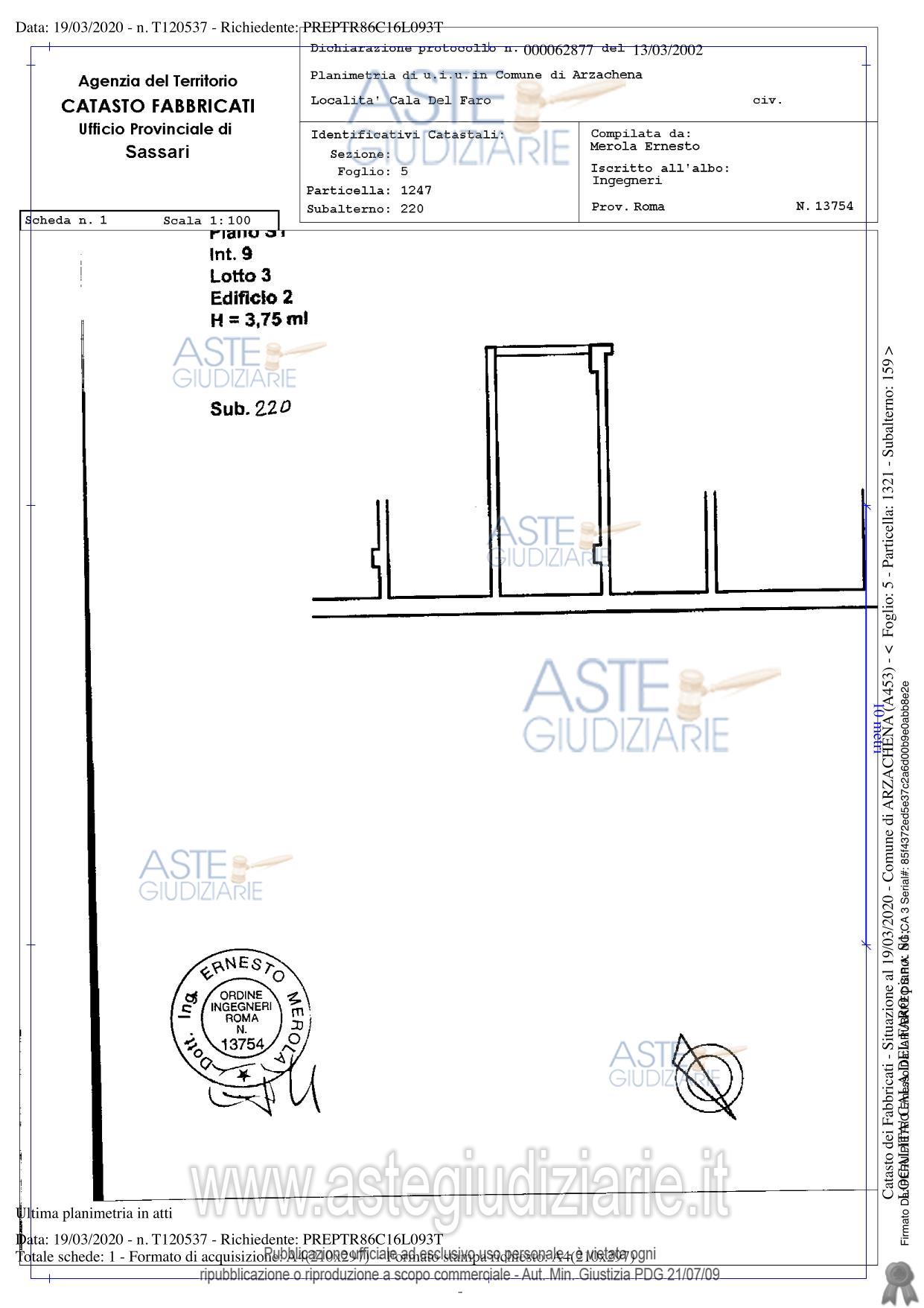 Planimetria del bene