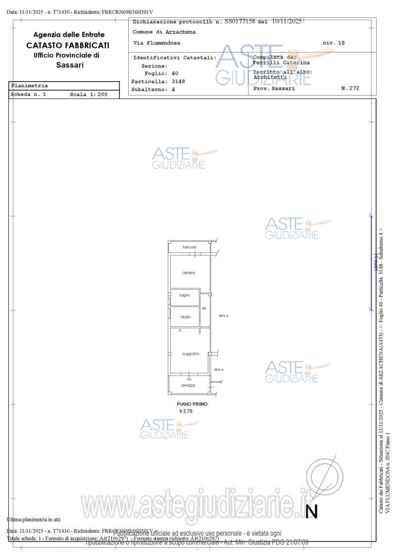 Planimetria del bene