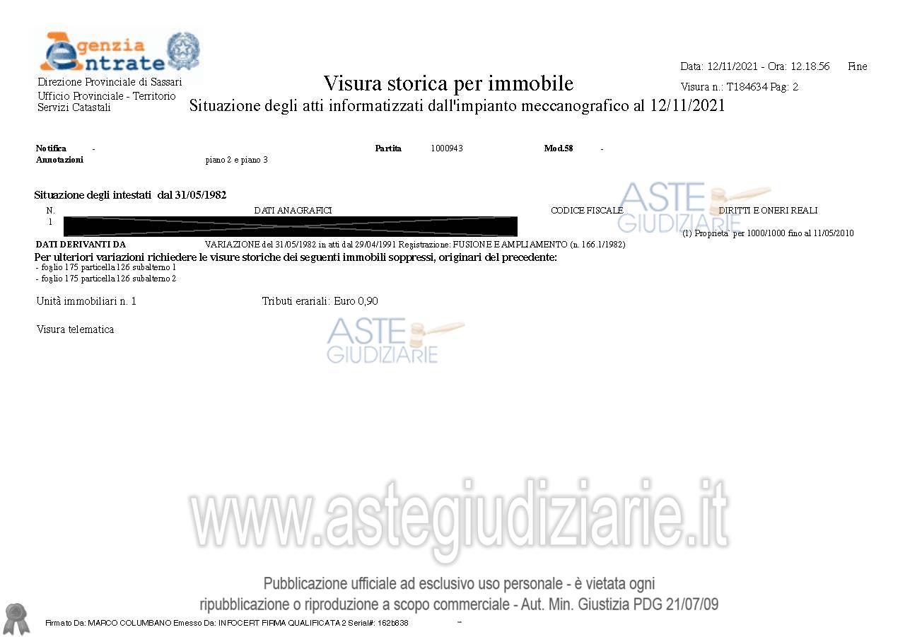 Planimetria del bene