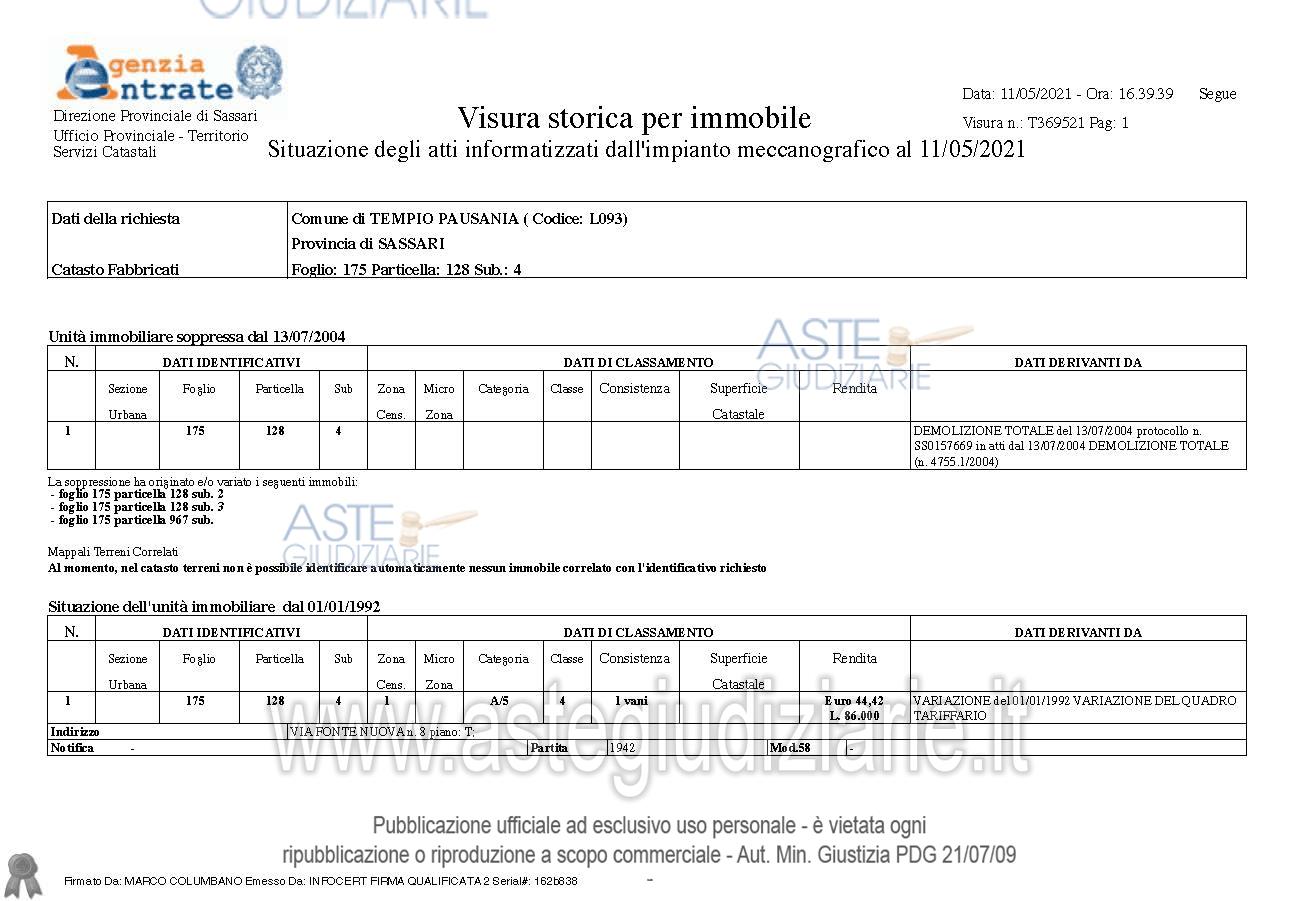Planimetria del bene