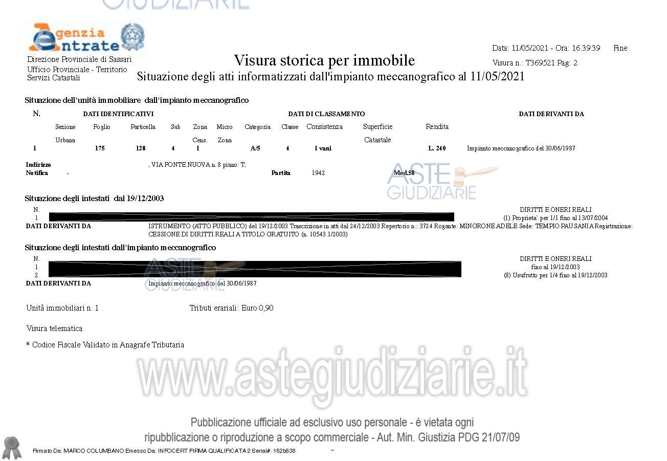 Planimetria del bene